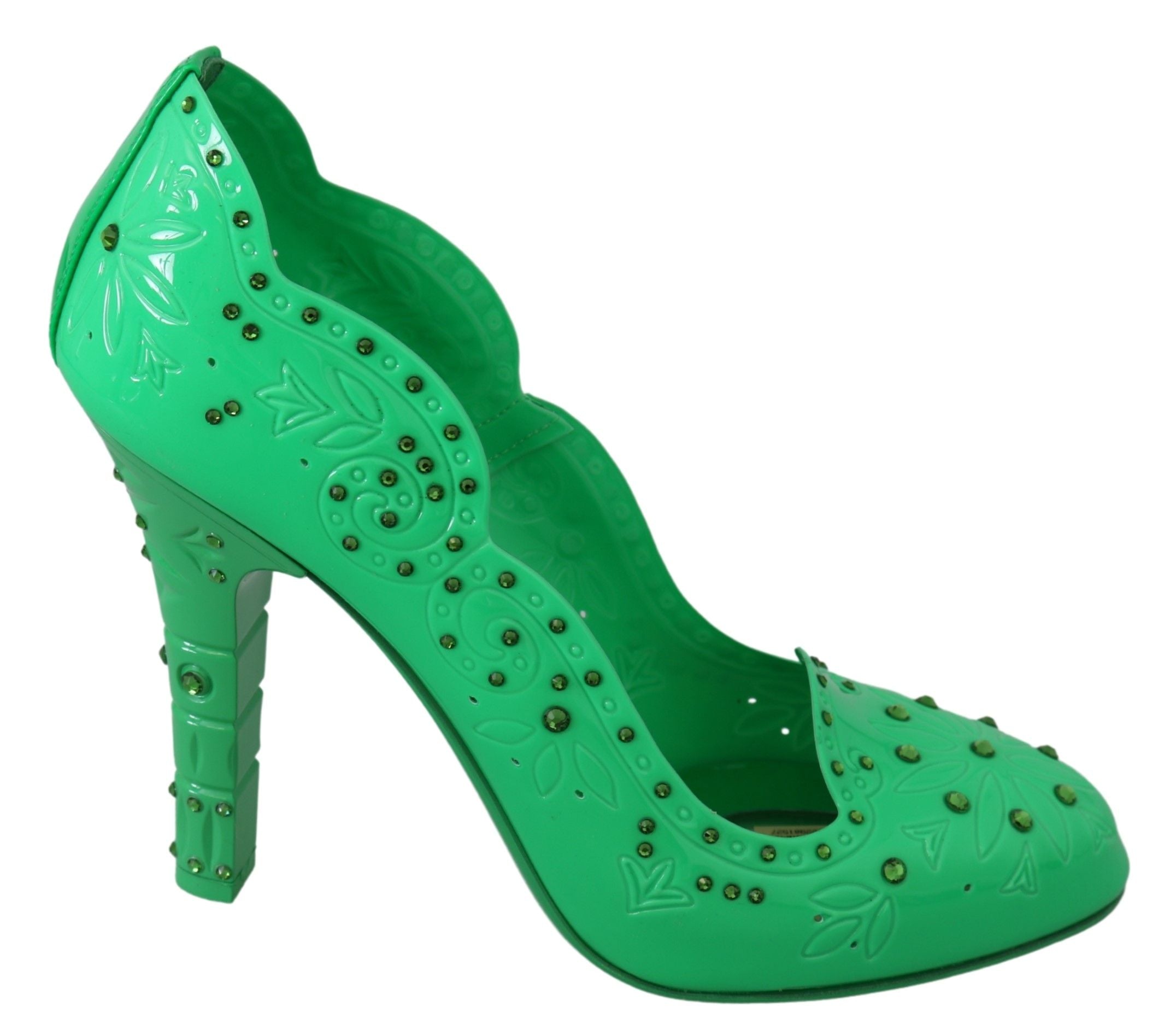 Groene kristallen bloemen CINDERELLA hakken schoenen