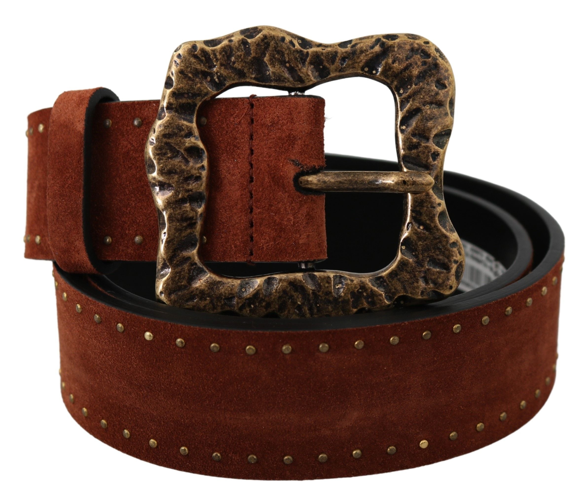 Bruine suède leren barokke riem met studs
