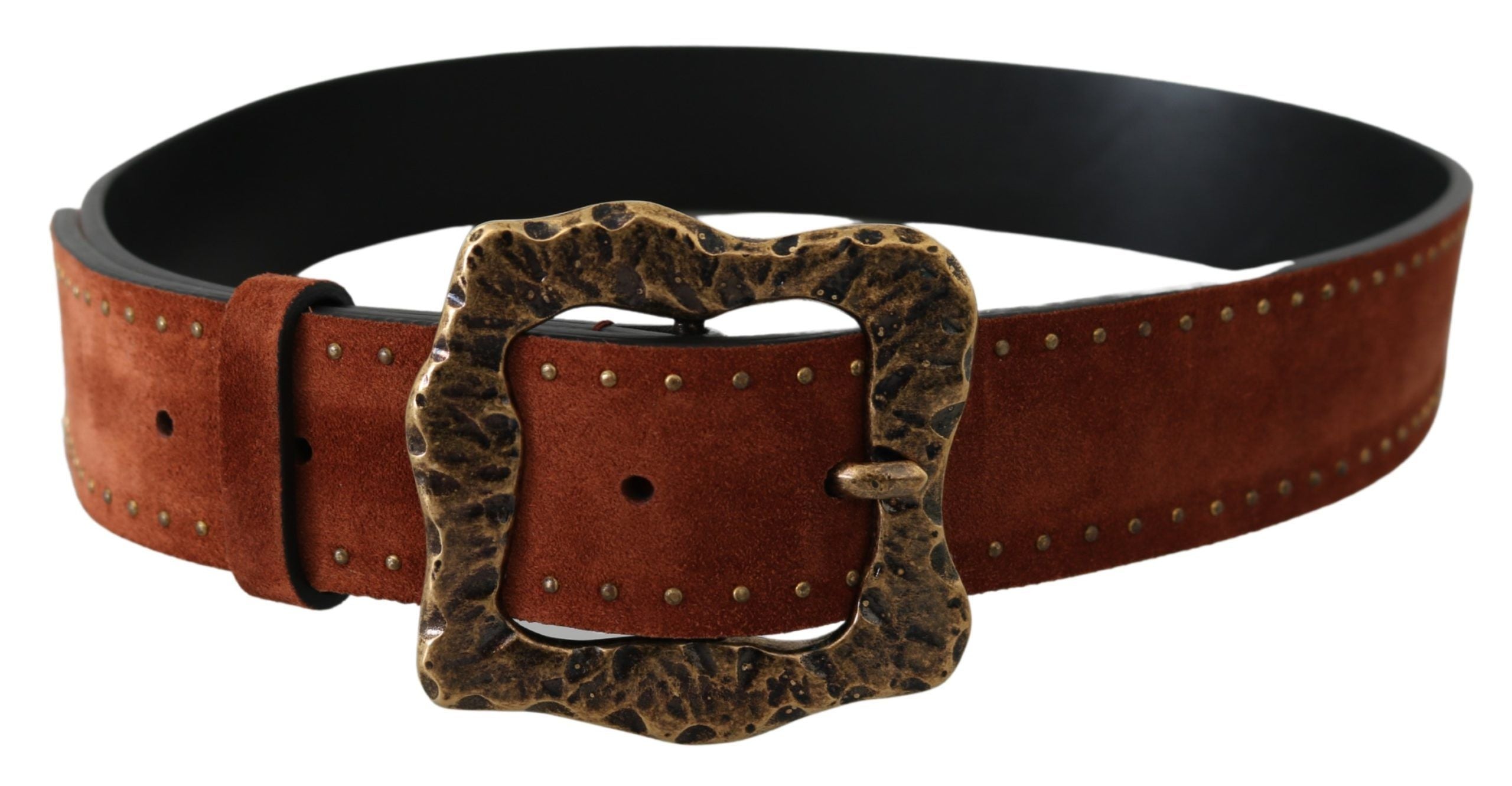 Bruine suède leren barokke riem met studs