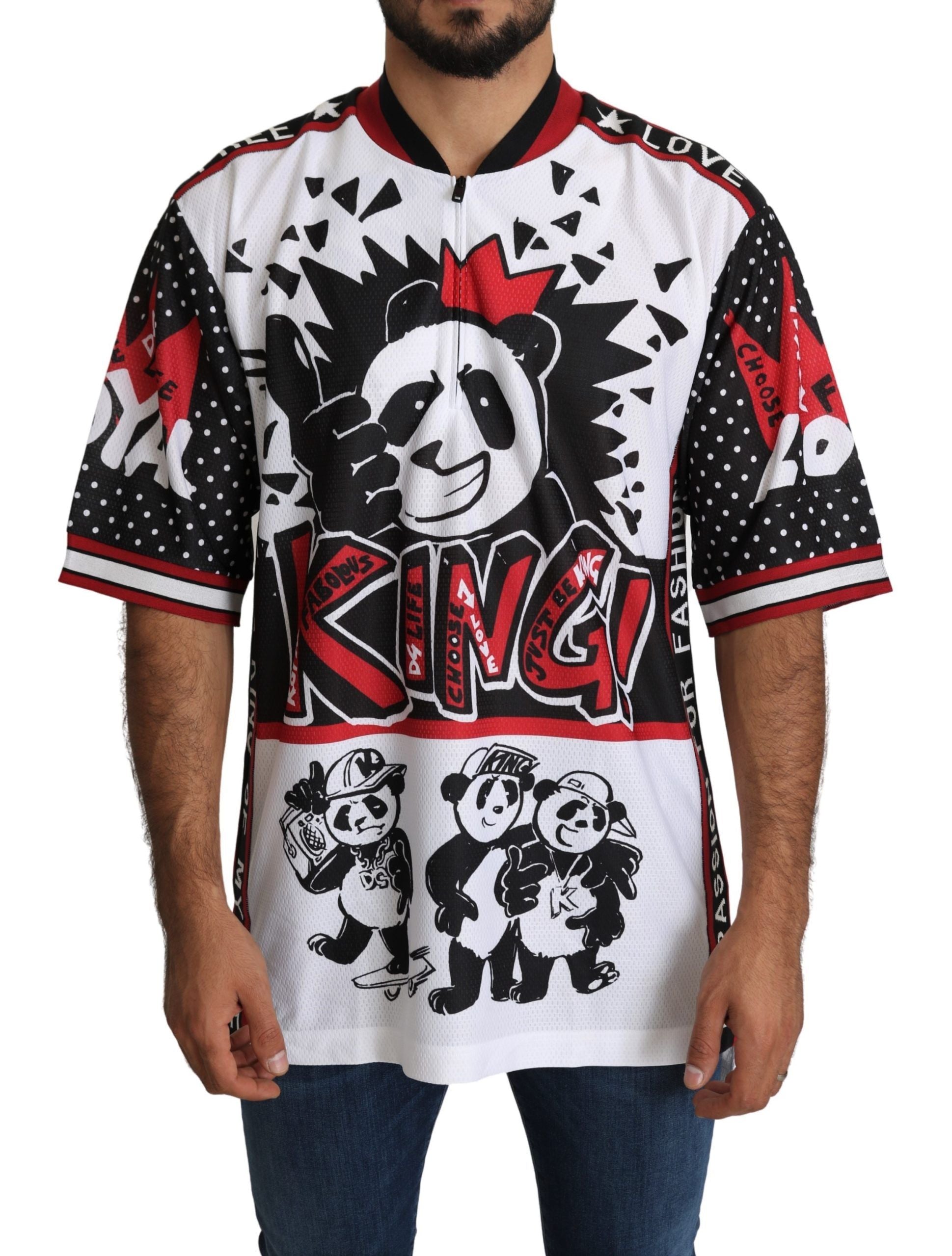 Wit King Panda Top Polyester Heren T-shirt
