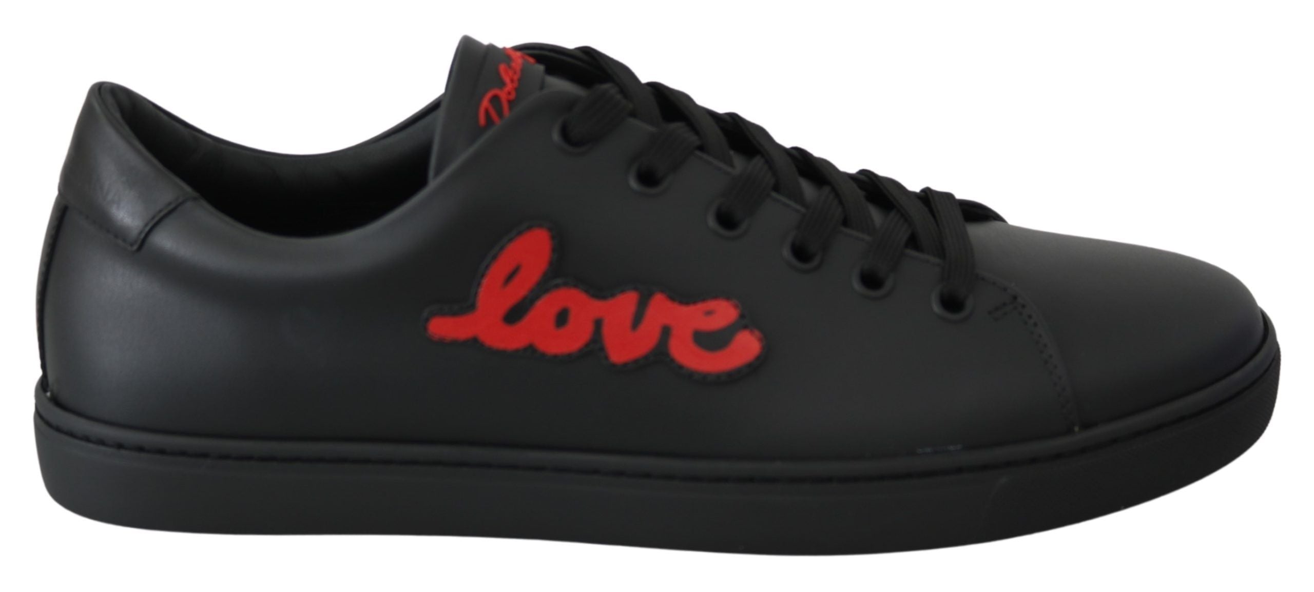 Zwarte leren Love Heart sneakers voor dames