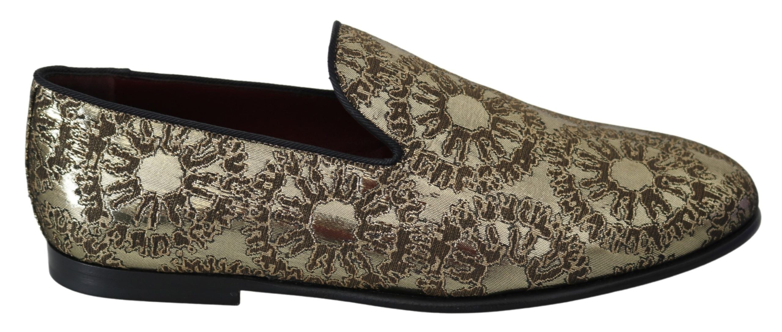 Gouden Jacquard Flats Heren Loafers Schoenen