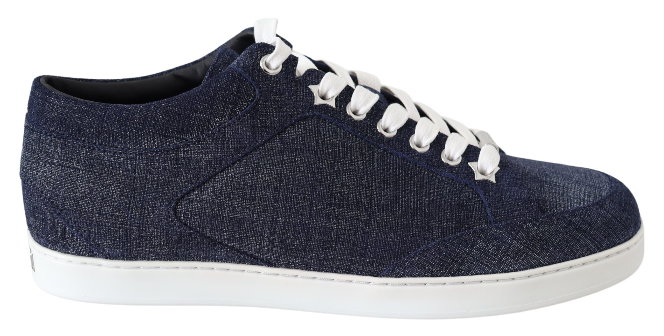 Chique instapsneakers van blauw denimsuède
