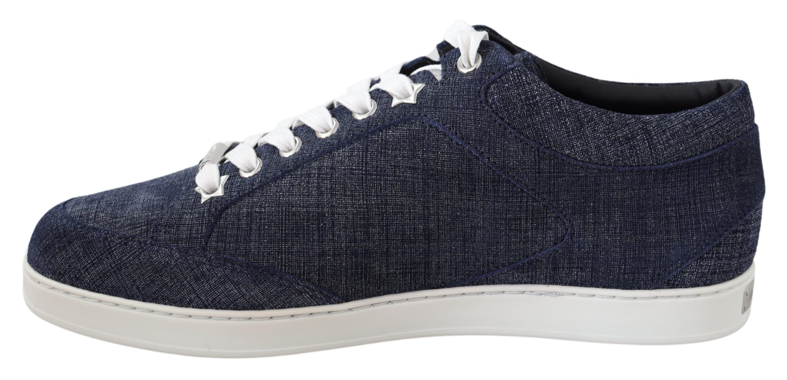 Chique instapsneakers van blauw denimsuède