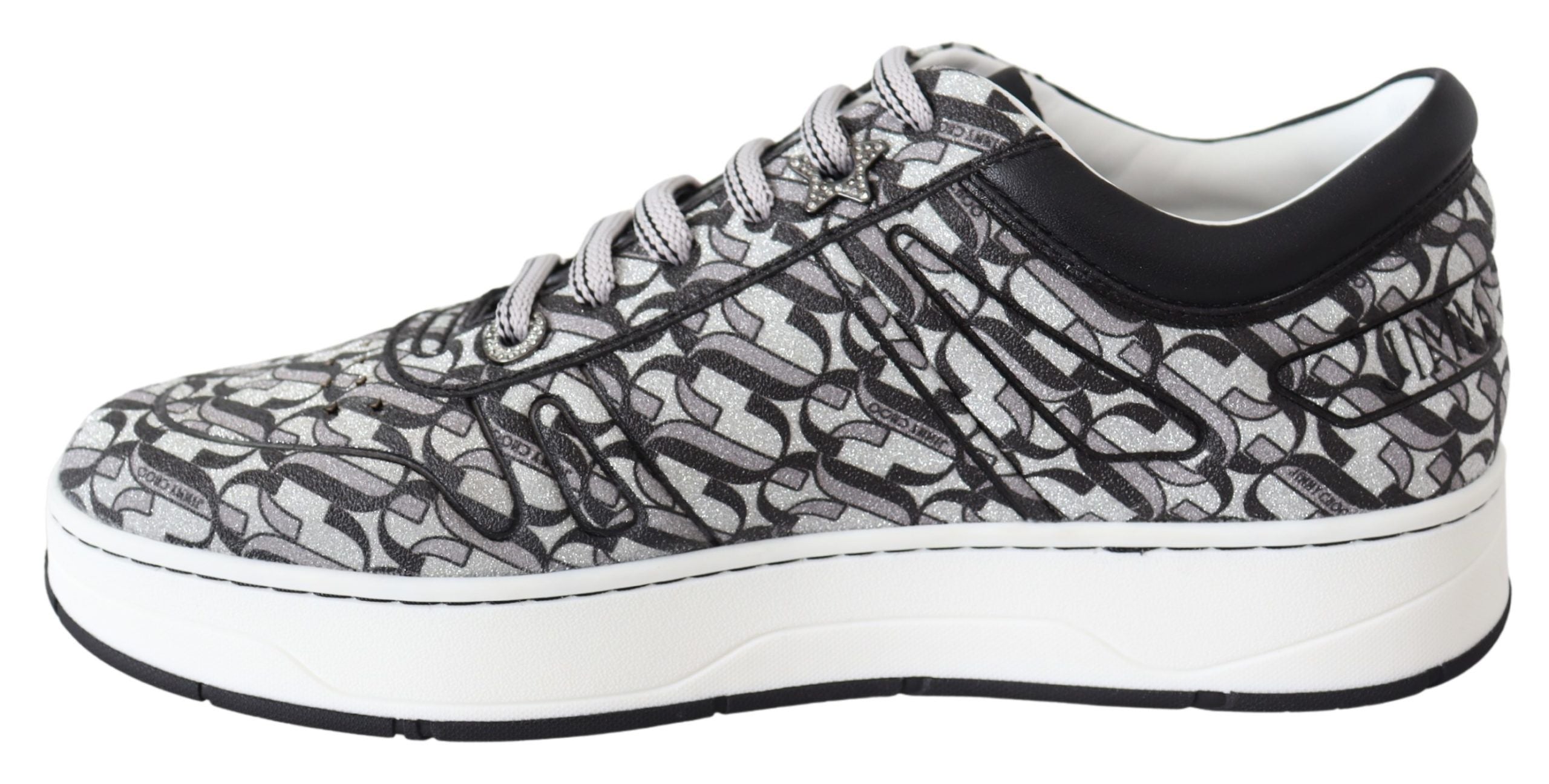 Glinsterende instapsneakers - zilver en zwart