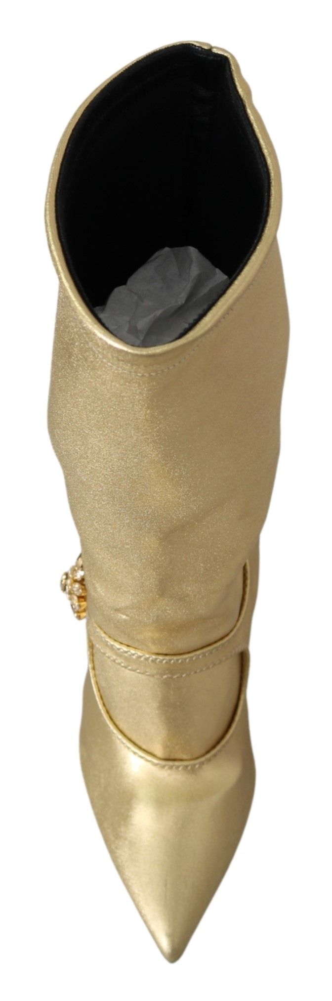 Enkellaarsjes met gouden strass steentjes en sokken