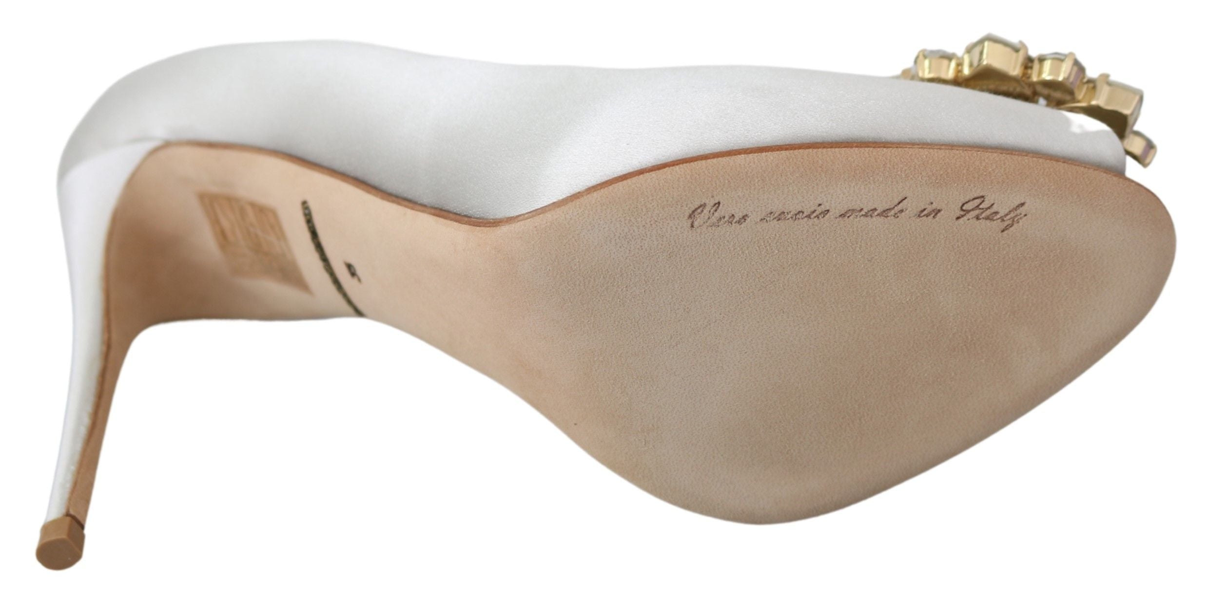 Witte kristallen peep toe hakken satijnen pumps schoenen