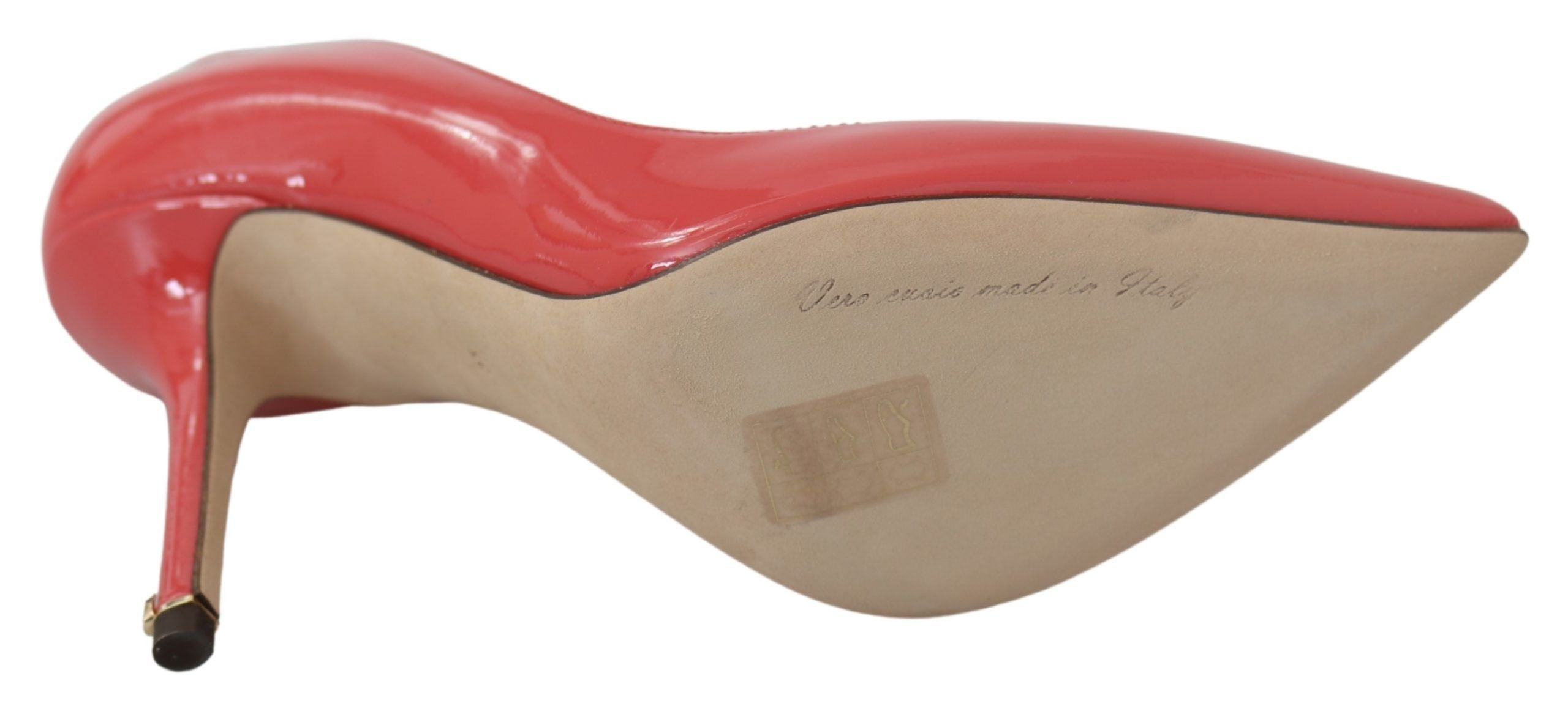 Donkerroze lakleren pumps met hak