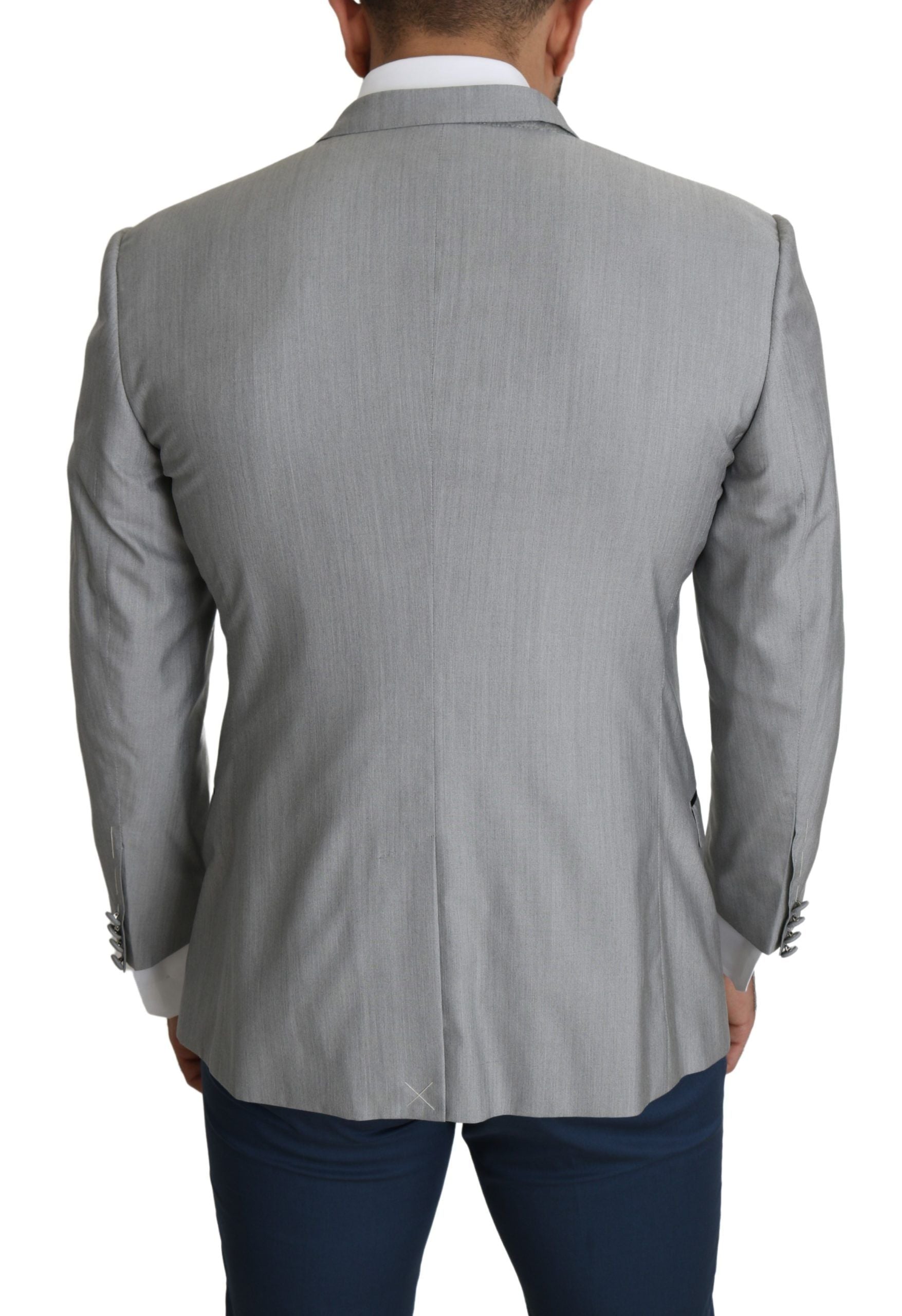 Lichtgrijze enkelrijs SARTORIA blazer