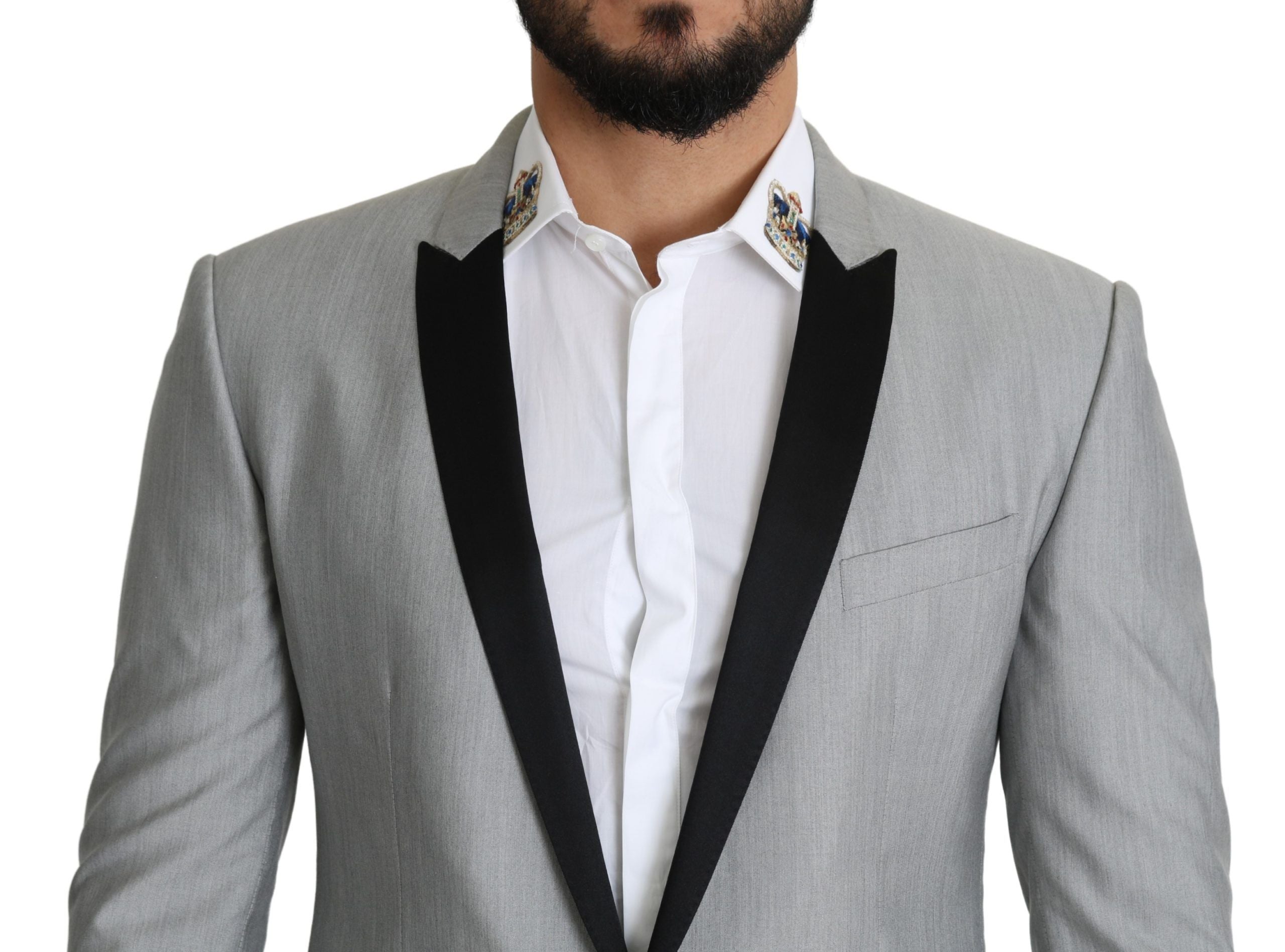 Lichtgrijze enkelrijs SARTORIA blazer