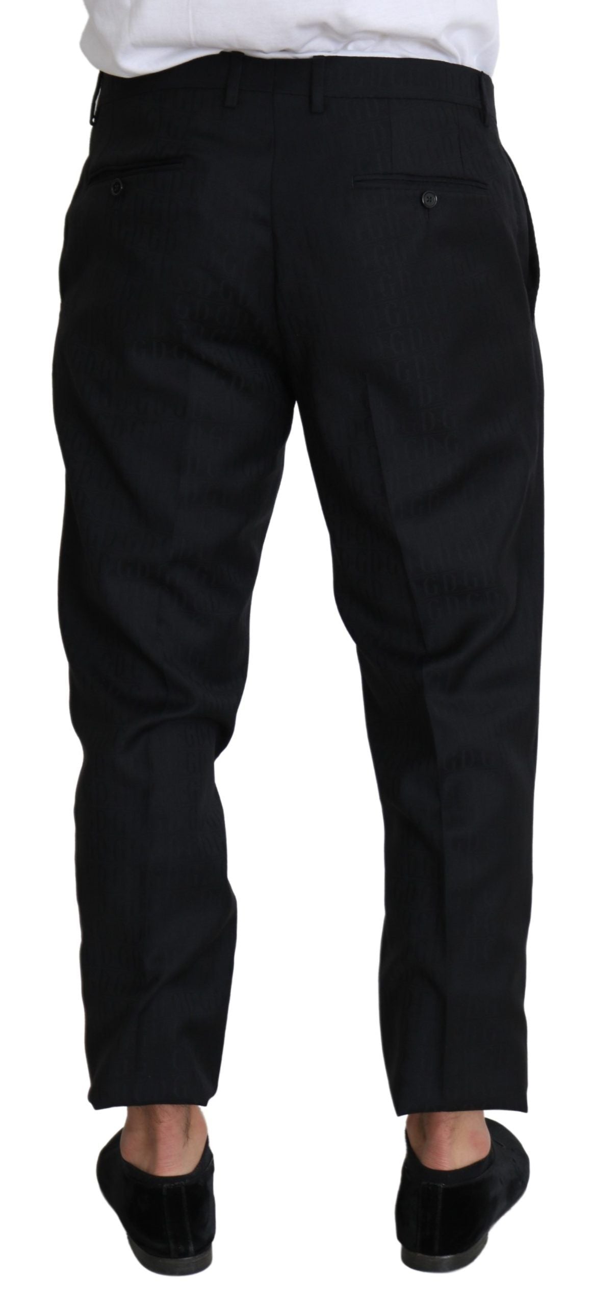 Zwarte wollen skinny cropped broekjurk