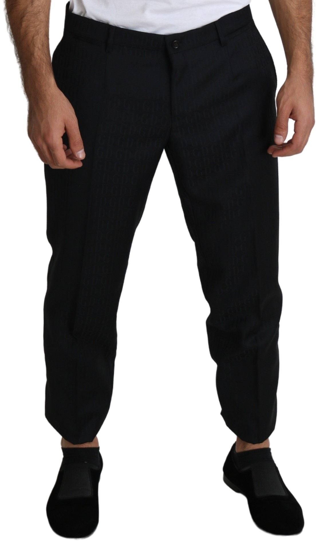 Zwarte wollen skinny cropped broekjurk