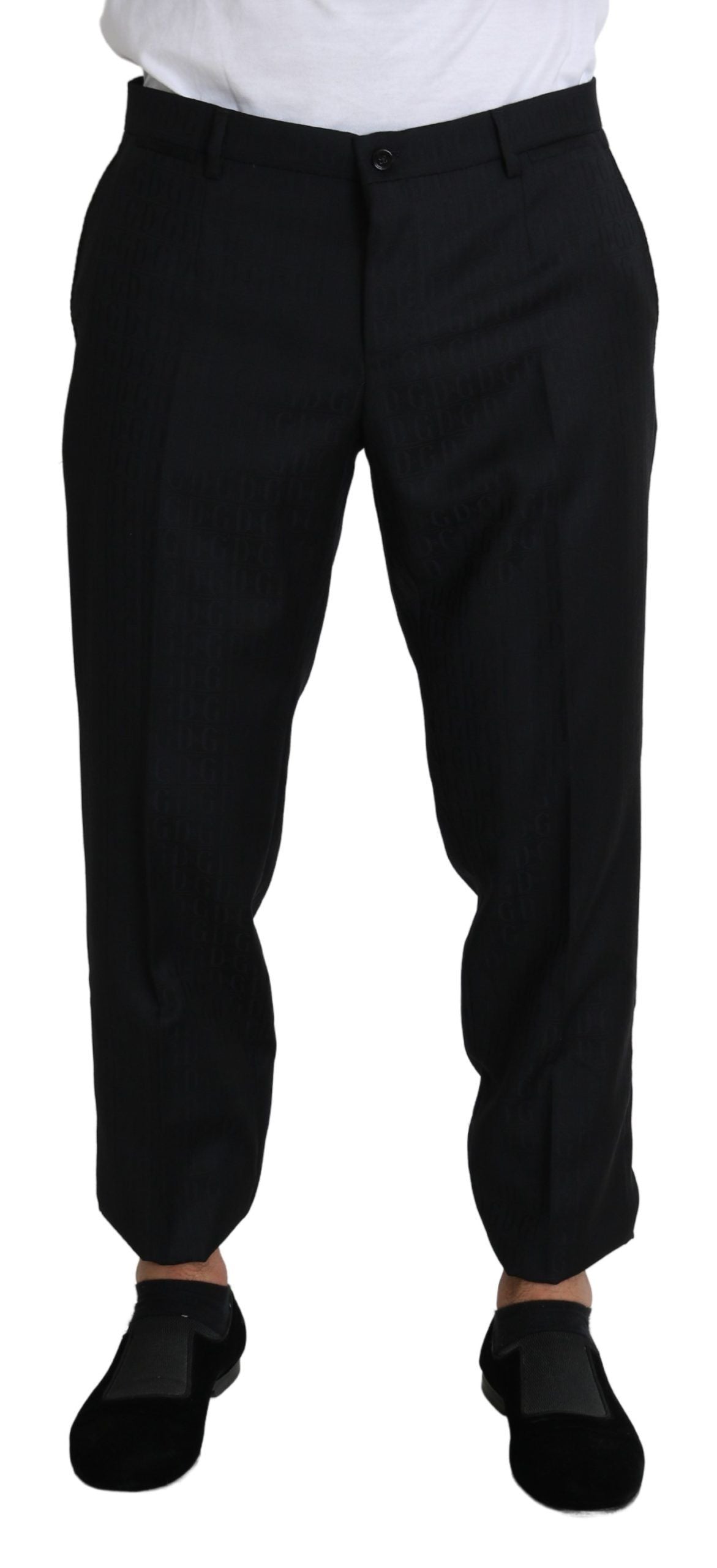 Zwarte wollen skinny cropped broekjurk