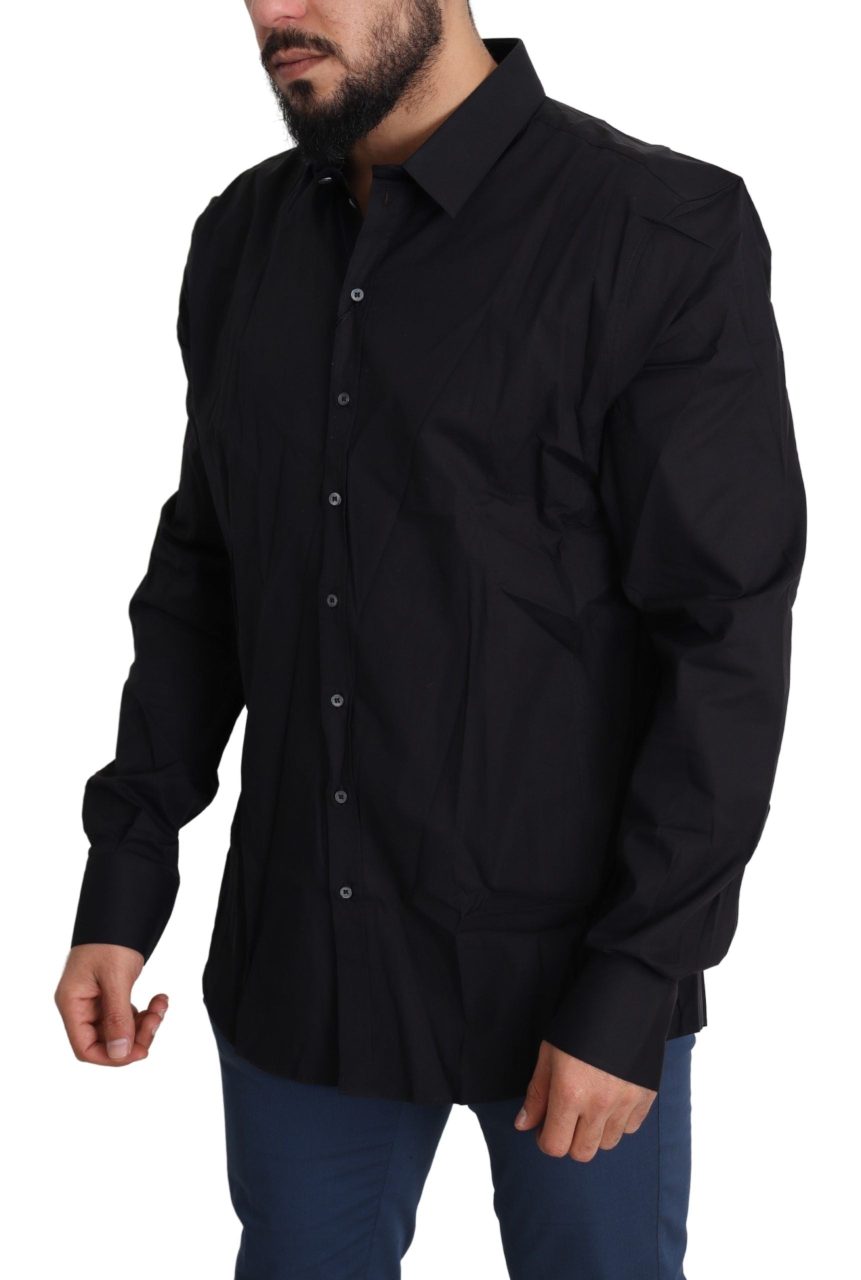 Zwarte katoenen stretchjurk SICILIA Shirt