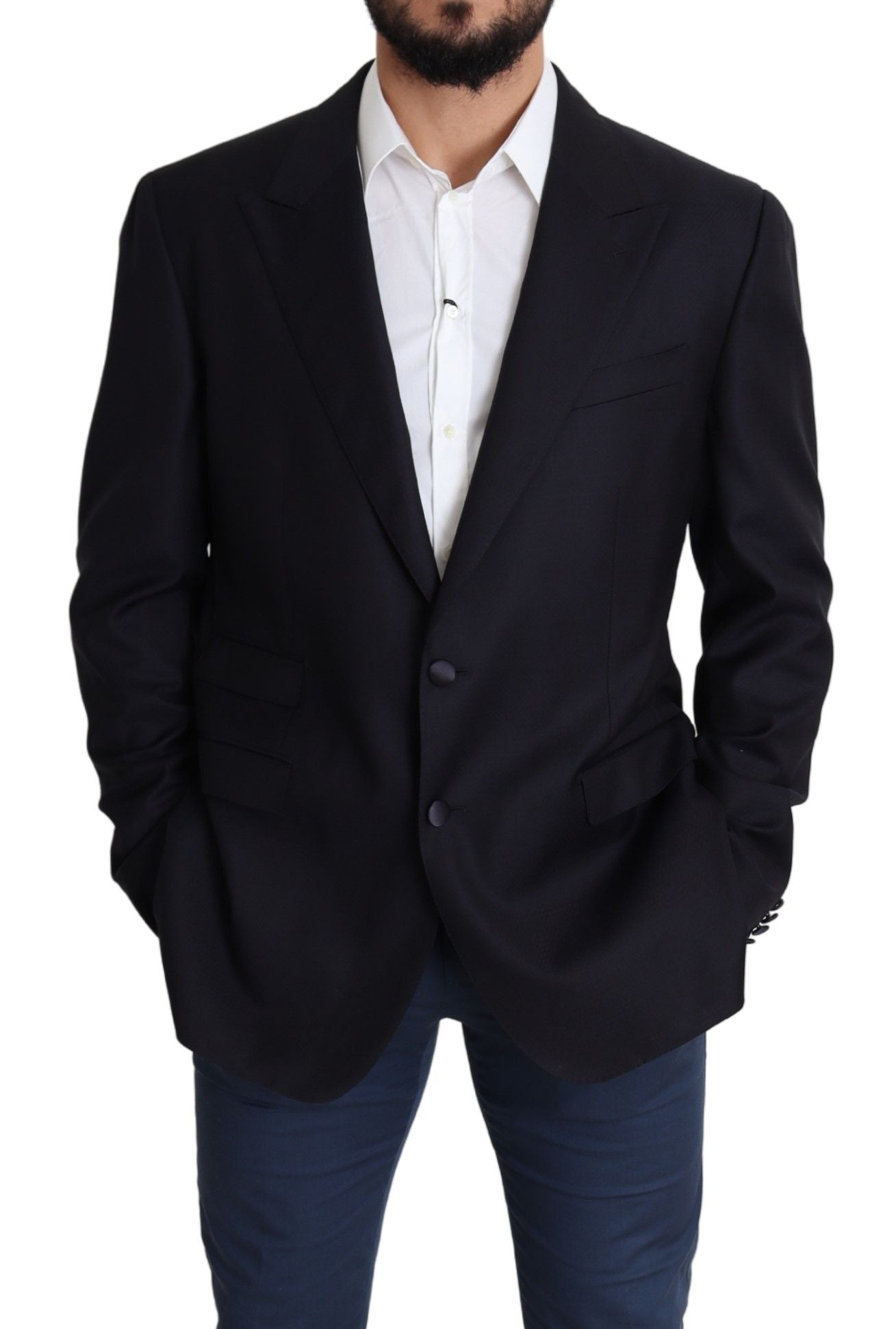 Zwarte wollen enkelrijs NAPOLI blazer