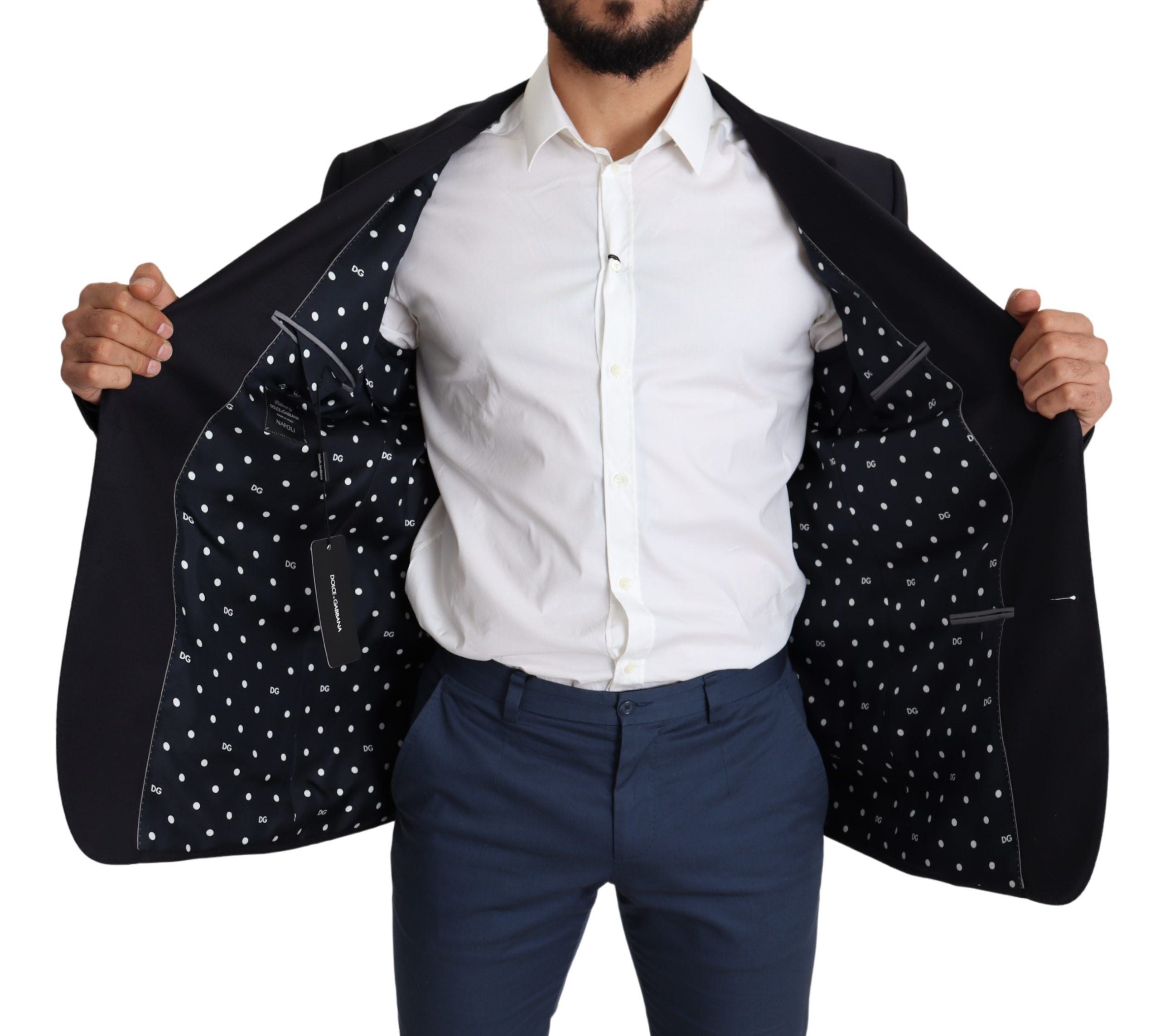 Zwarte wollen enkelrijs NAPOLI blazer