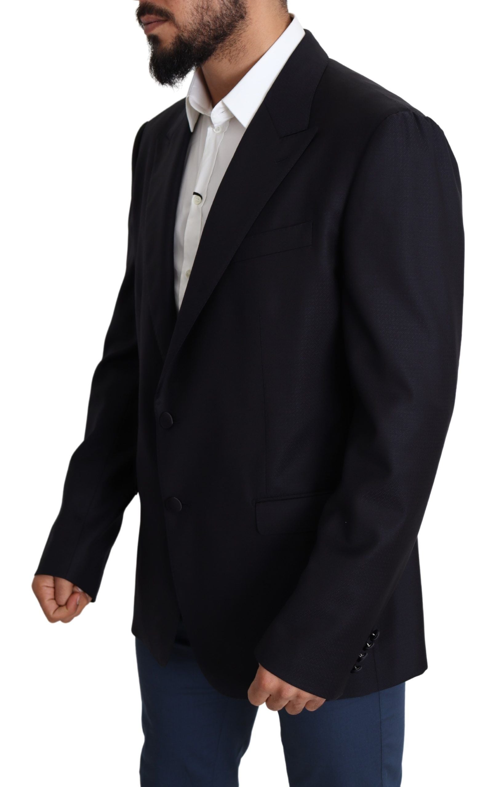Zwarte wollen enkelrijs NAPOLI blazer