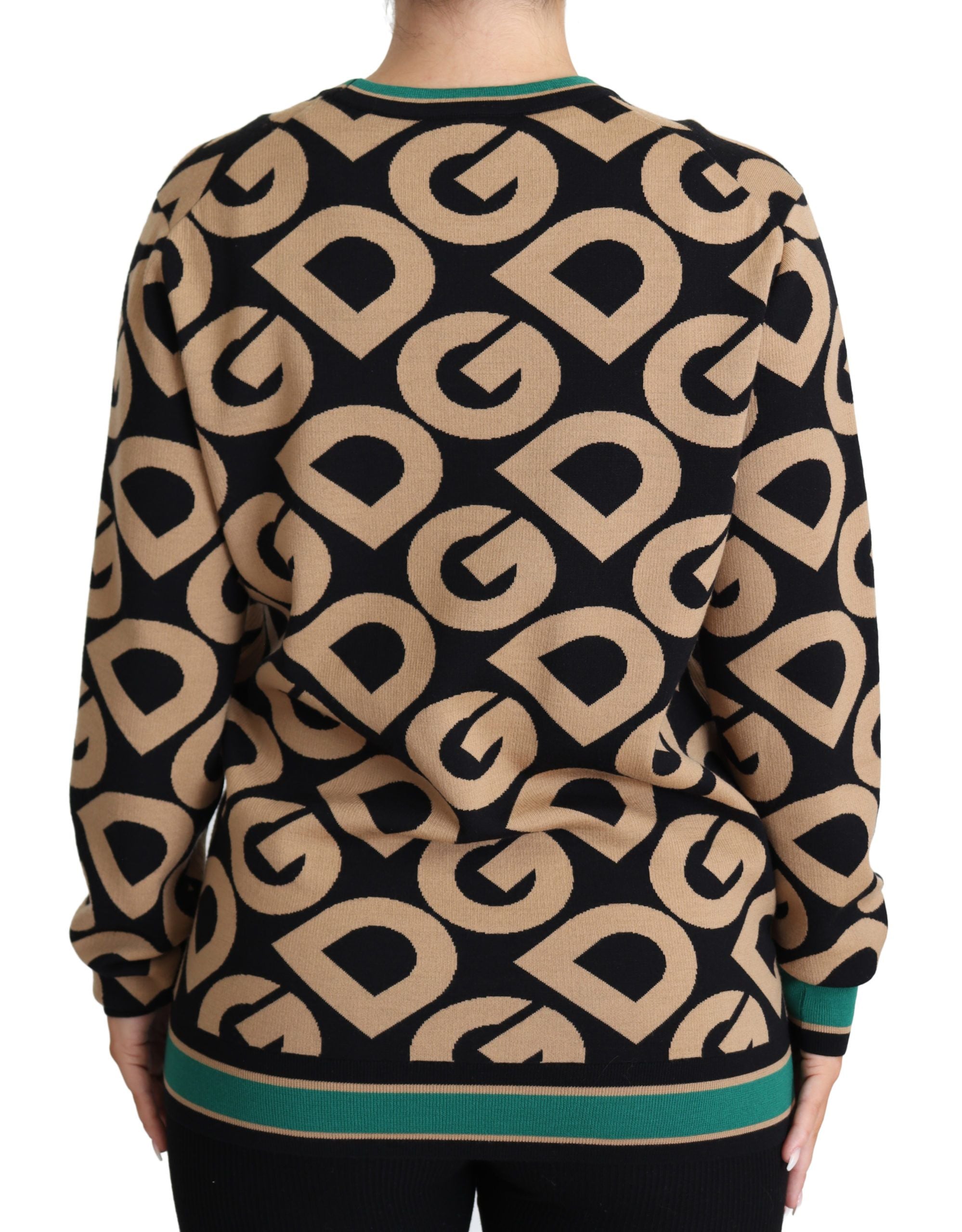 Multicolor DG Mania wollen trui met ronde hals