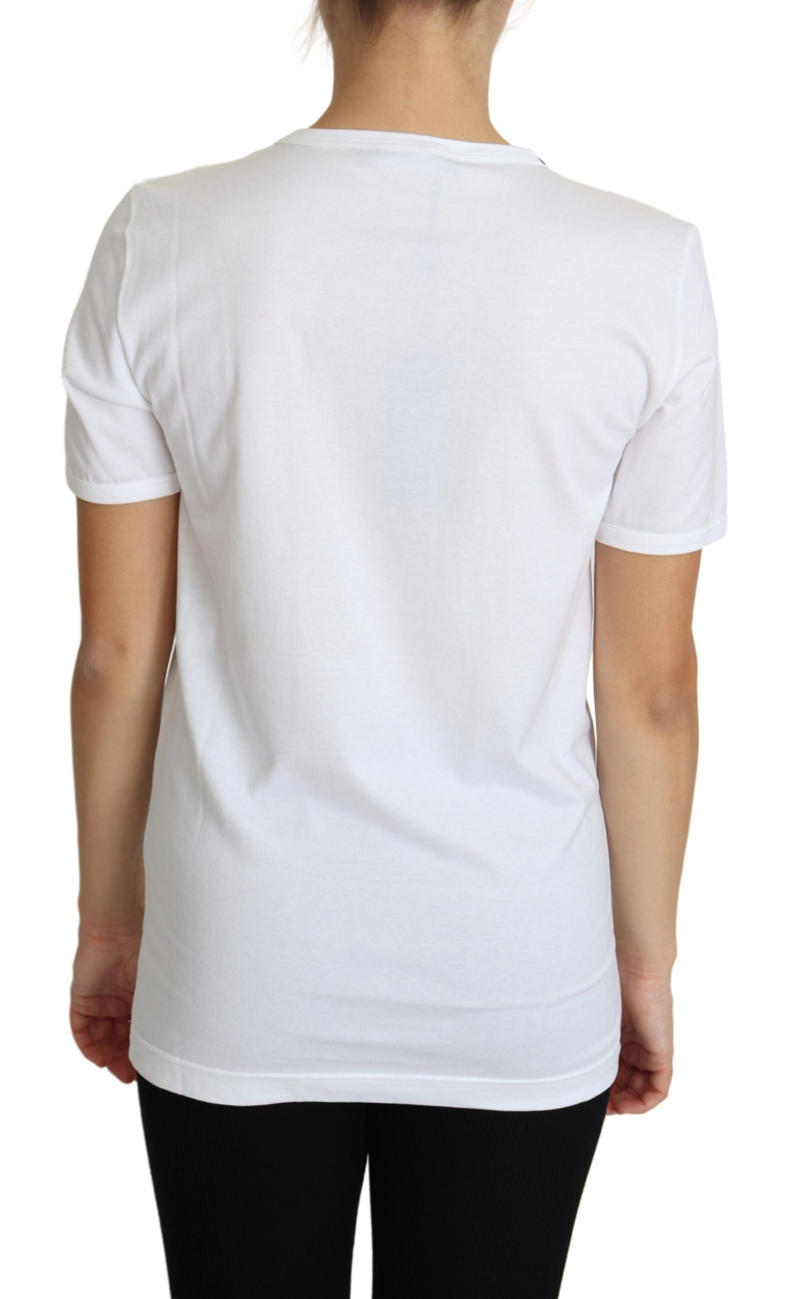 Wit San Valentino Hart Kristallen T-shirt Top