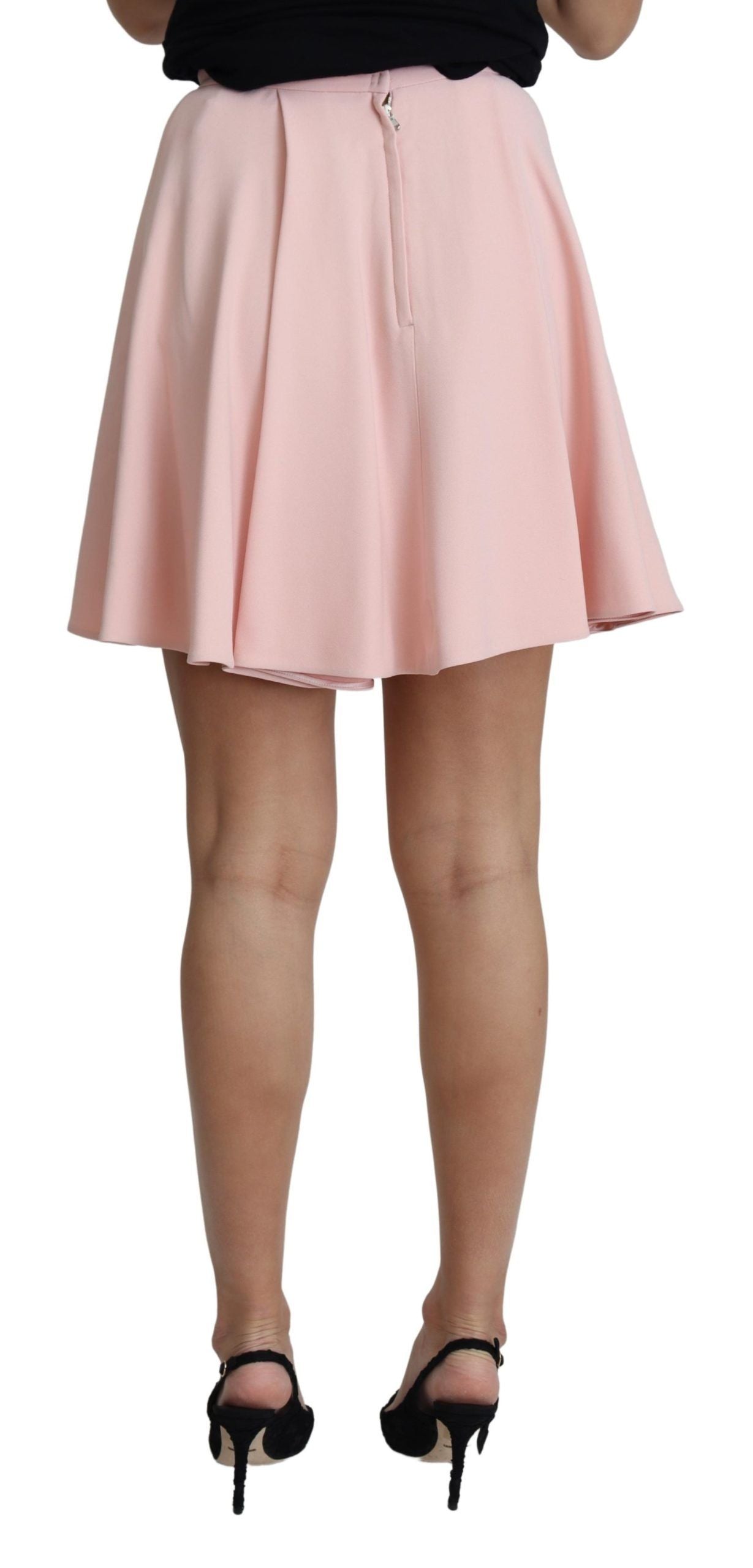Roze Tuck Pleat Flare A-lijn Mini Rayon