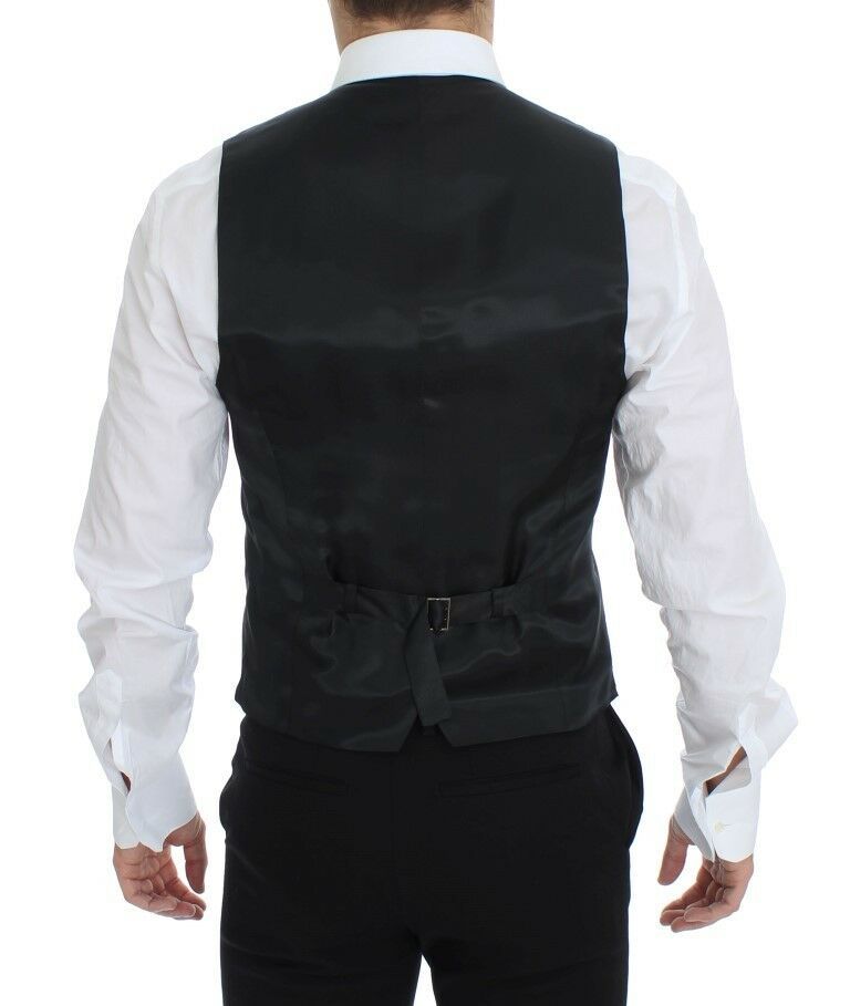 Grijze wollen stretchjurk blazer vest