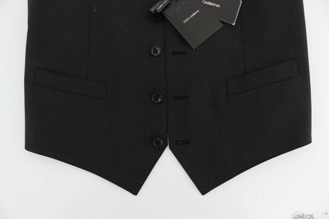 Grijze wollen stretchjurk blazer vest