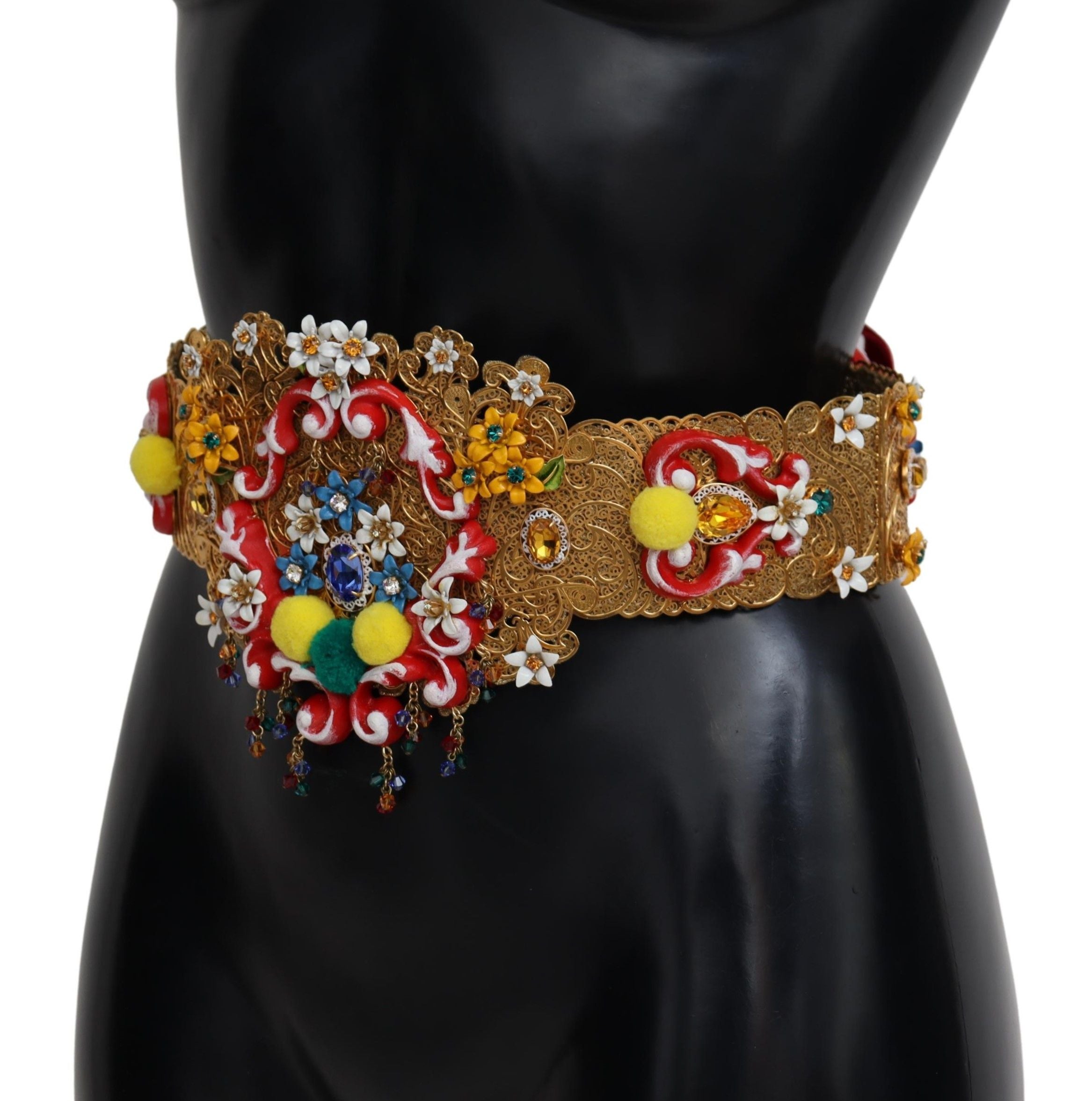 Versierde bloemenkristal brede taille carretto riem