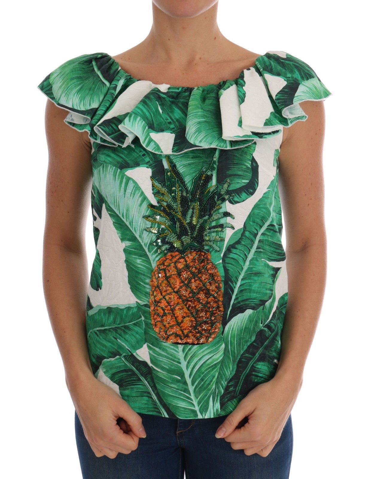 Ananas Banaan Pailletten Blouse T-shirt