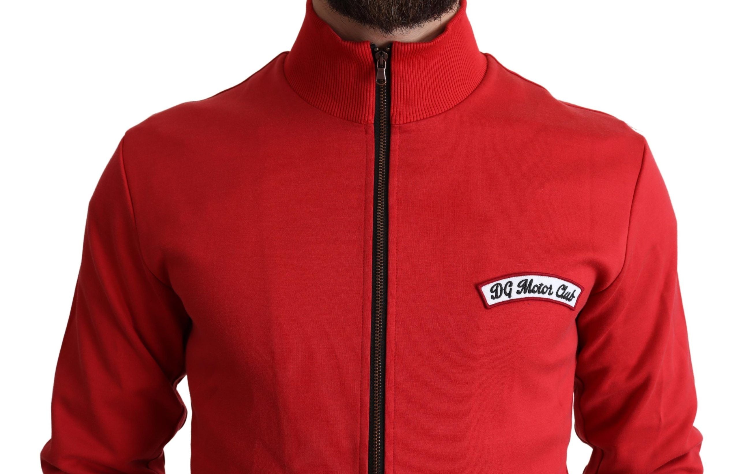 Rode DG Motor Club Cardigan Trui met Rits