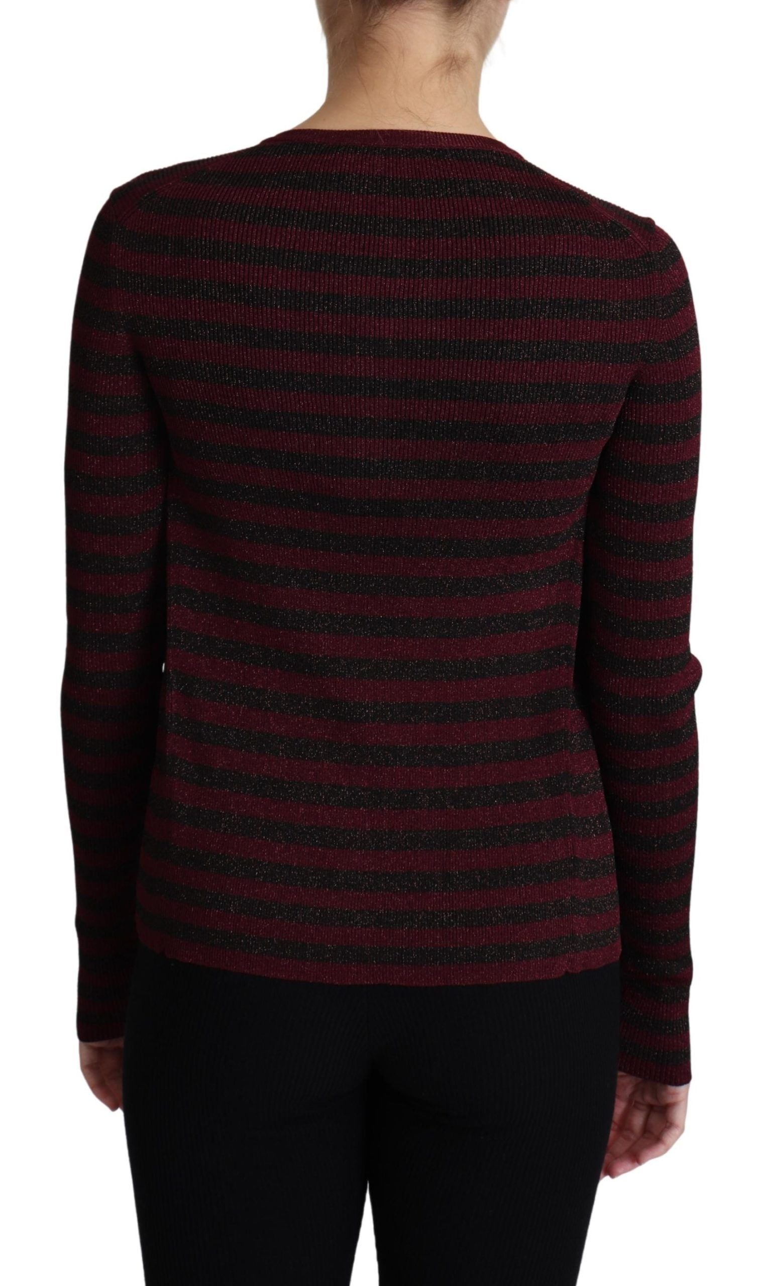 Zwart-rood gestreepte viscose cardigan trui
