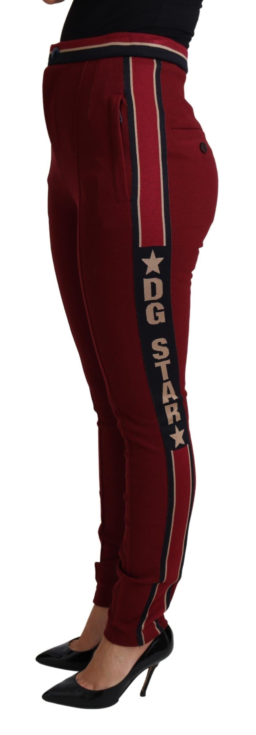 Rode DG Star Striped Skinny Katoenen Broek