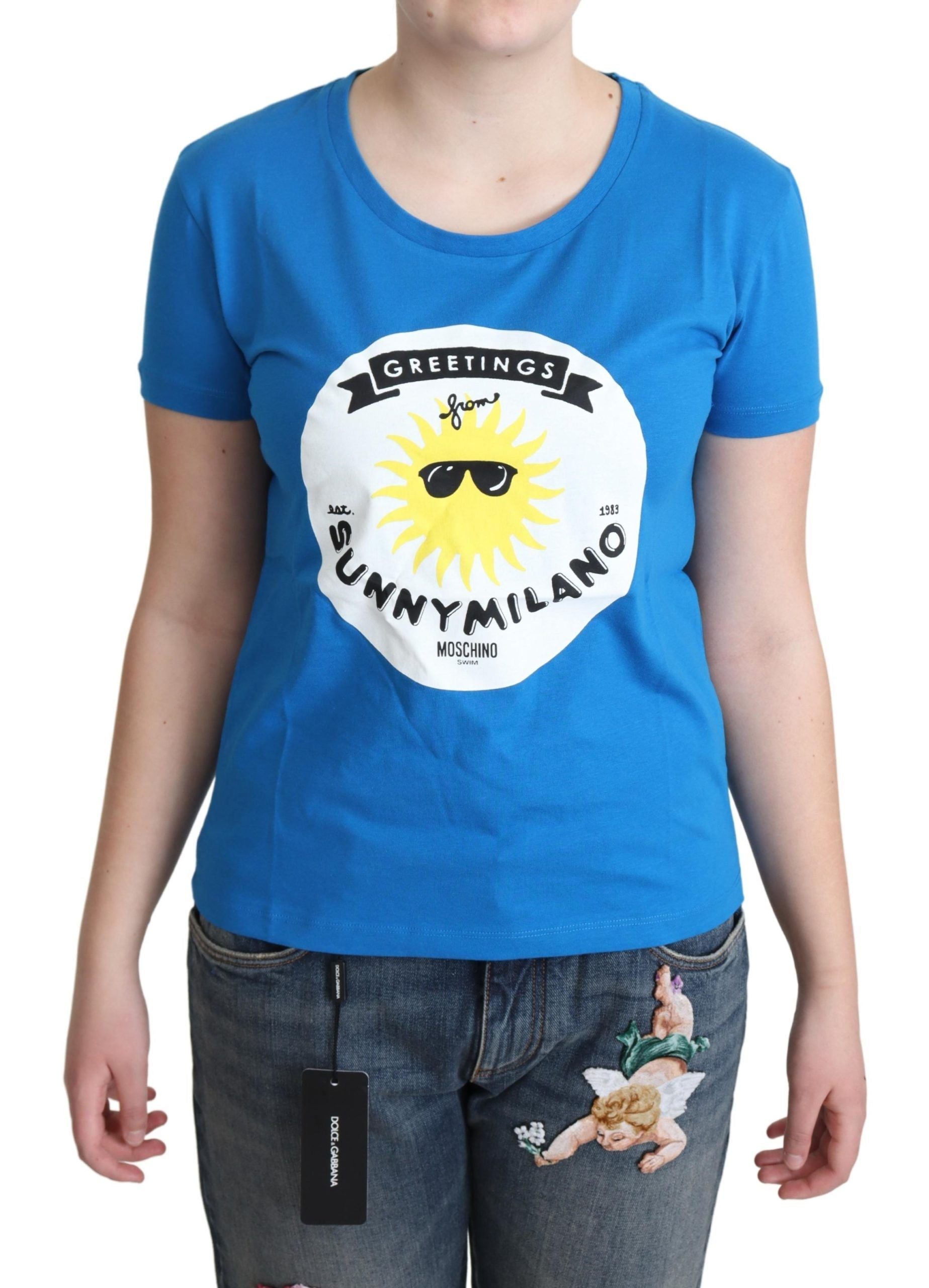 Blauw katoenen Sunny Milano Print Tops T-shirt