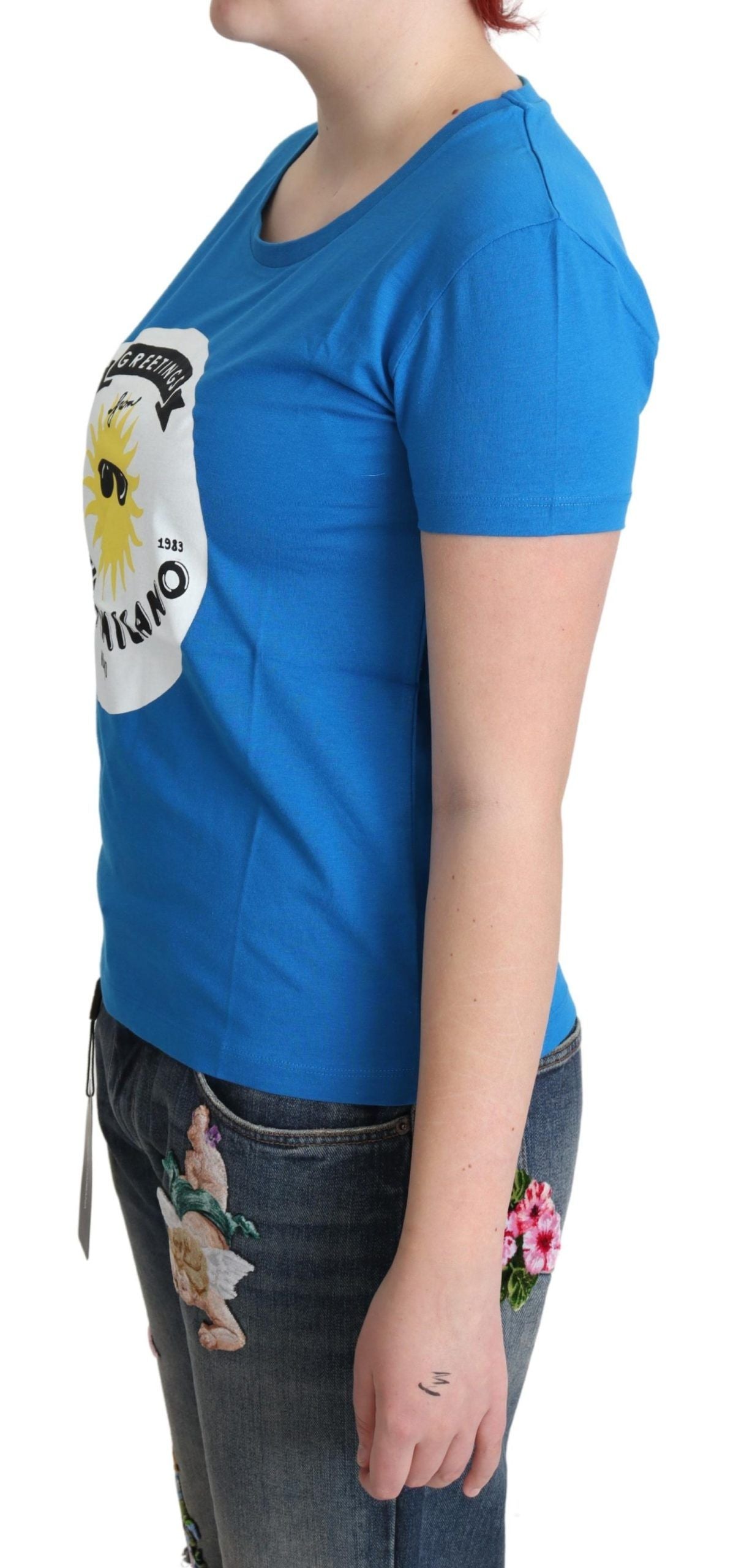 Blauw katoenen Sunny Milano Print Tops T-shirt