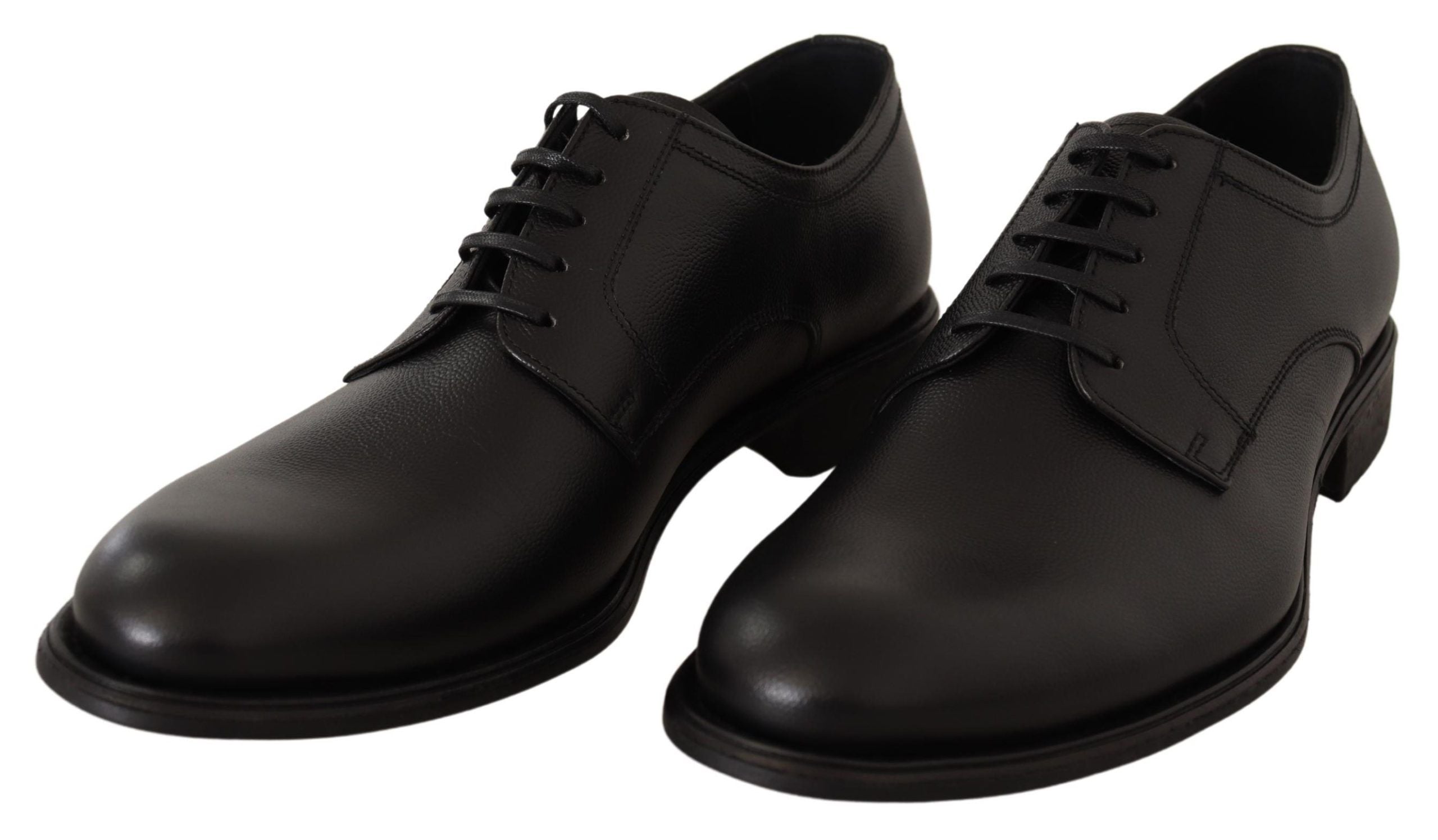 Zwarte leren veterschoenen voor heren