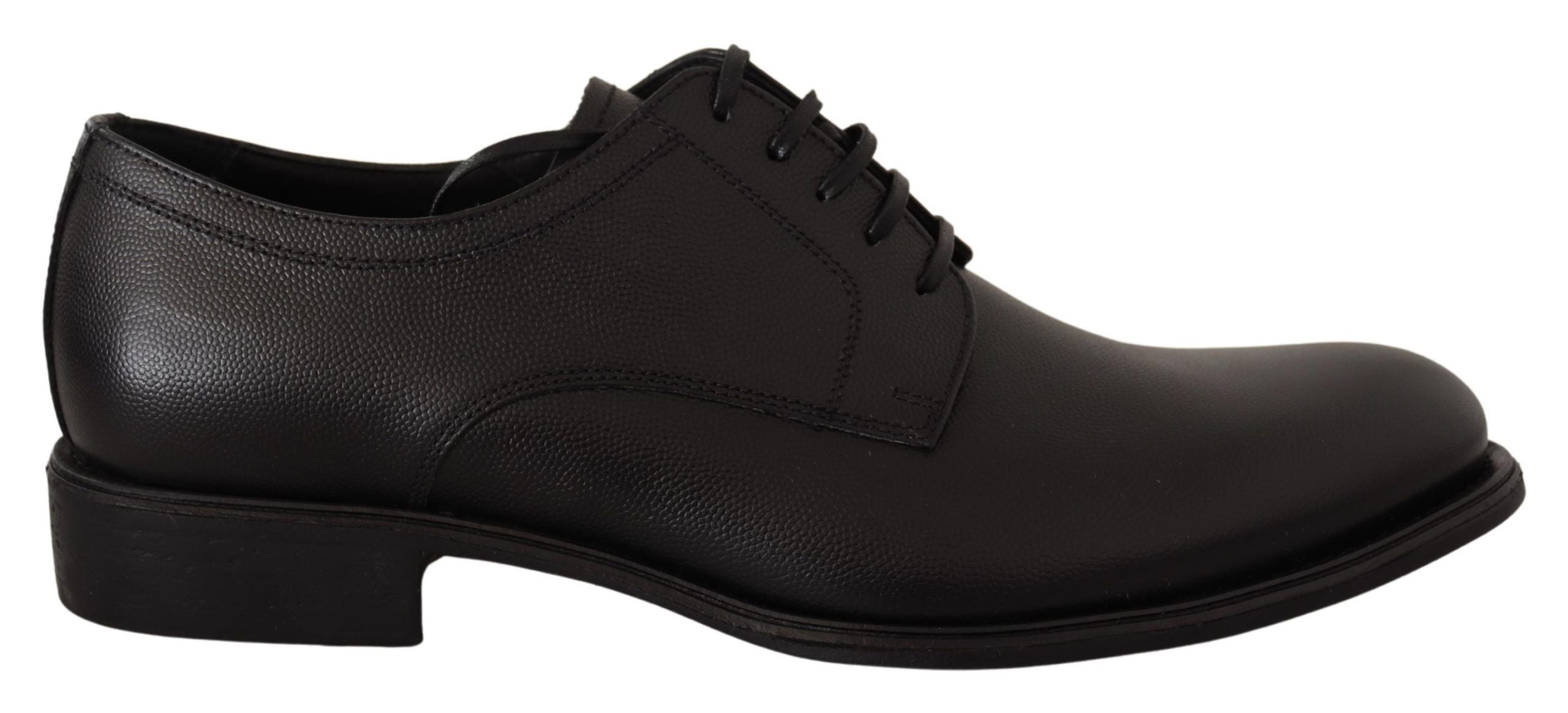 Zwarte leren veterschoenen voor heren