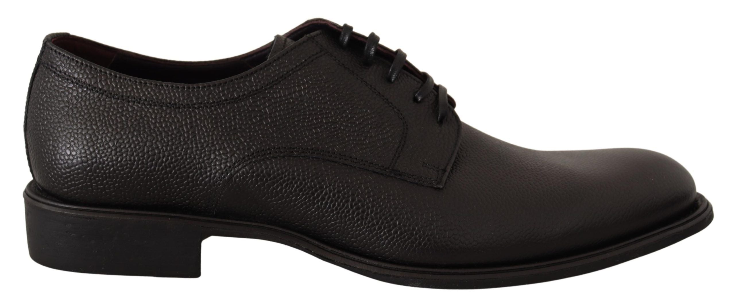 Zwarte leren veterschoenen voor heren