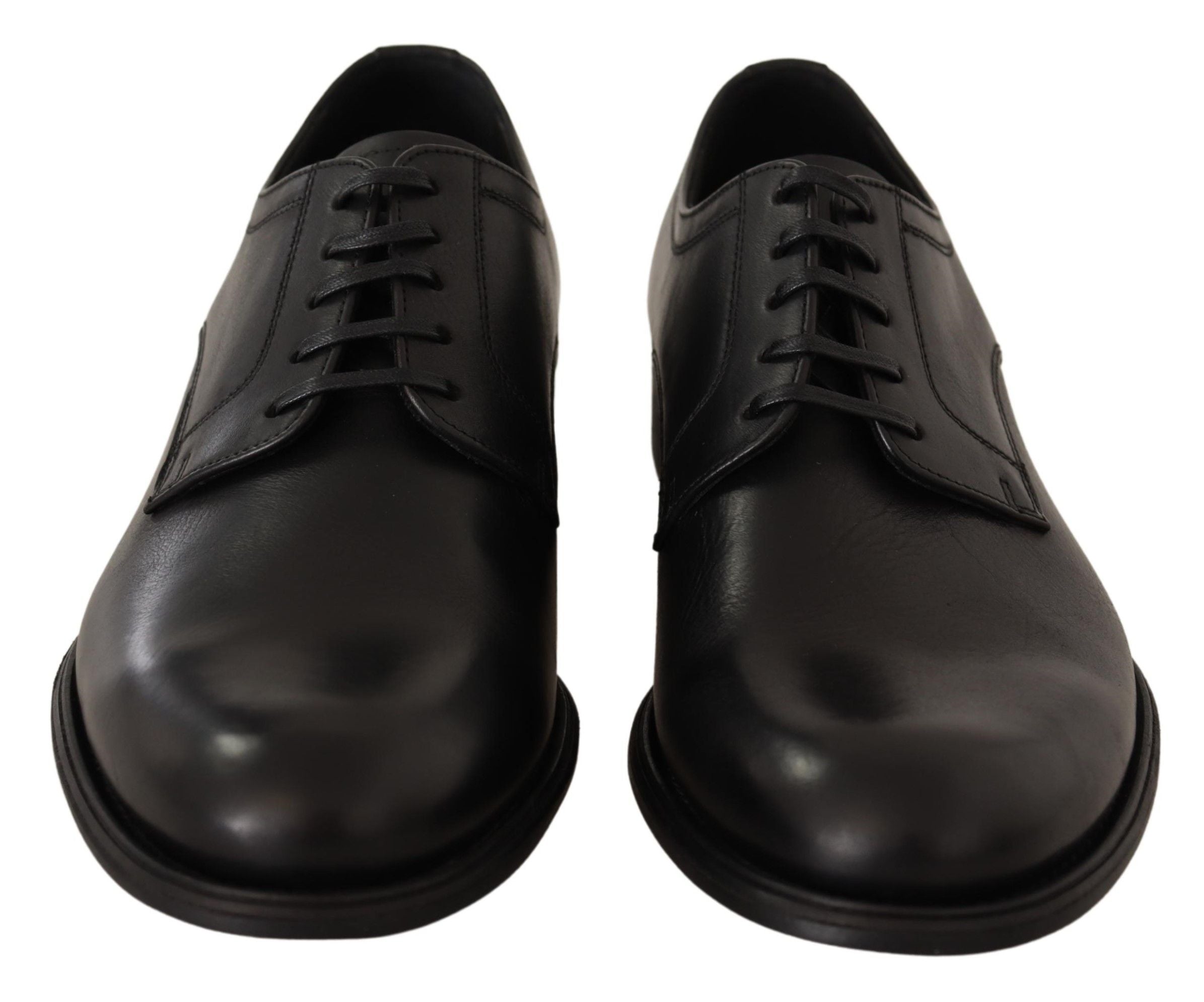 Zwarte leren veterschoenen voor heren