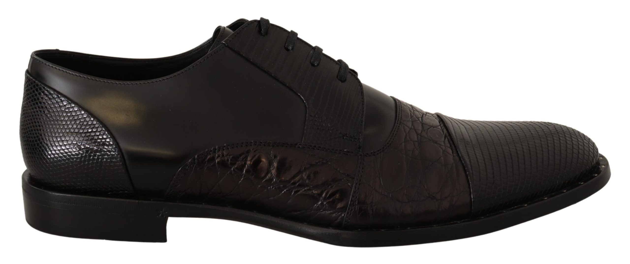 Zwarte leren exotische skins formele schoenen