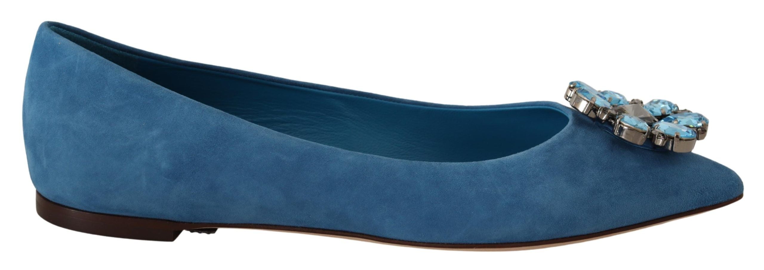 Blauwe suède kristallen loafers platte schoenen