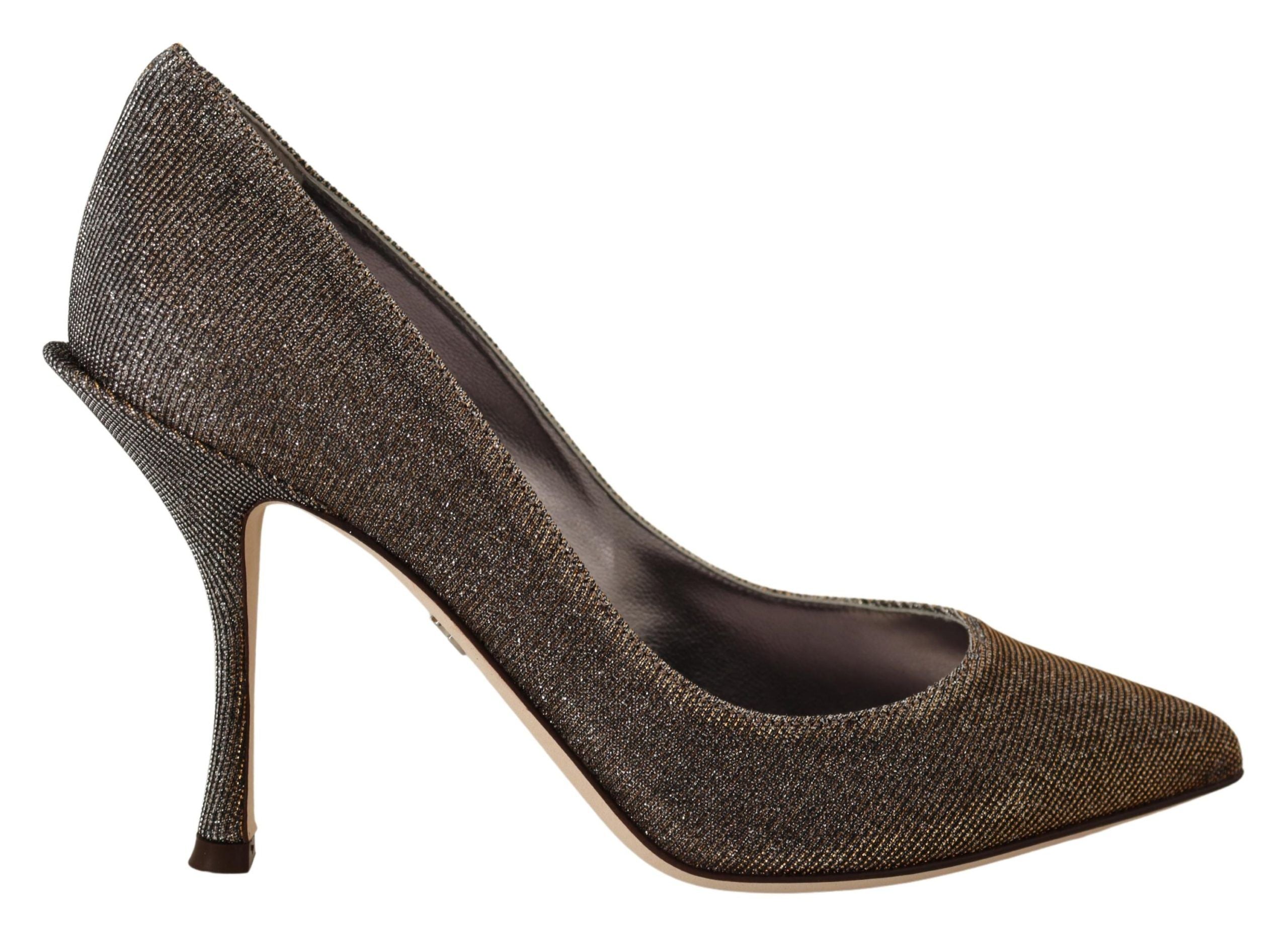 Goudkleurige stoffen hakken pumps schoenen