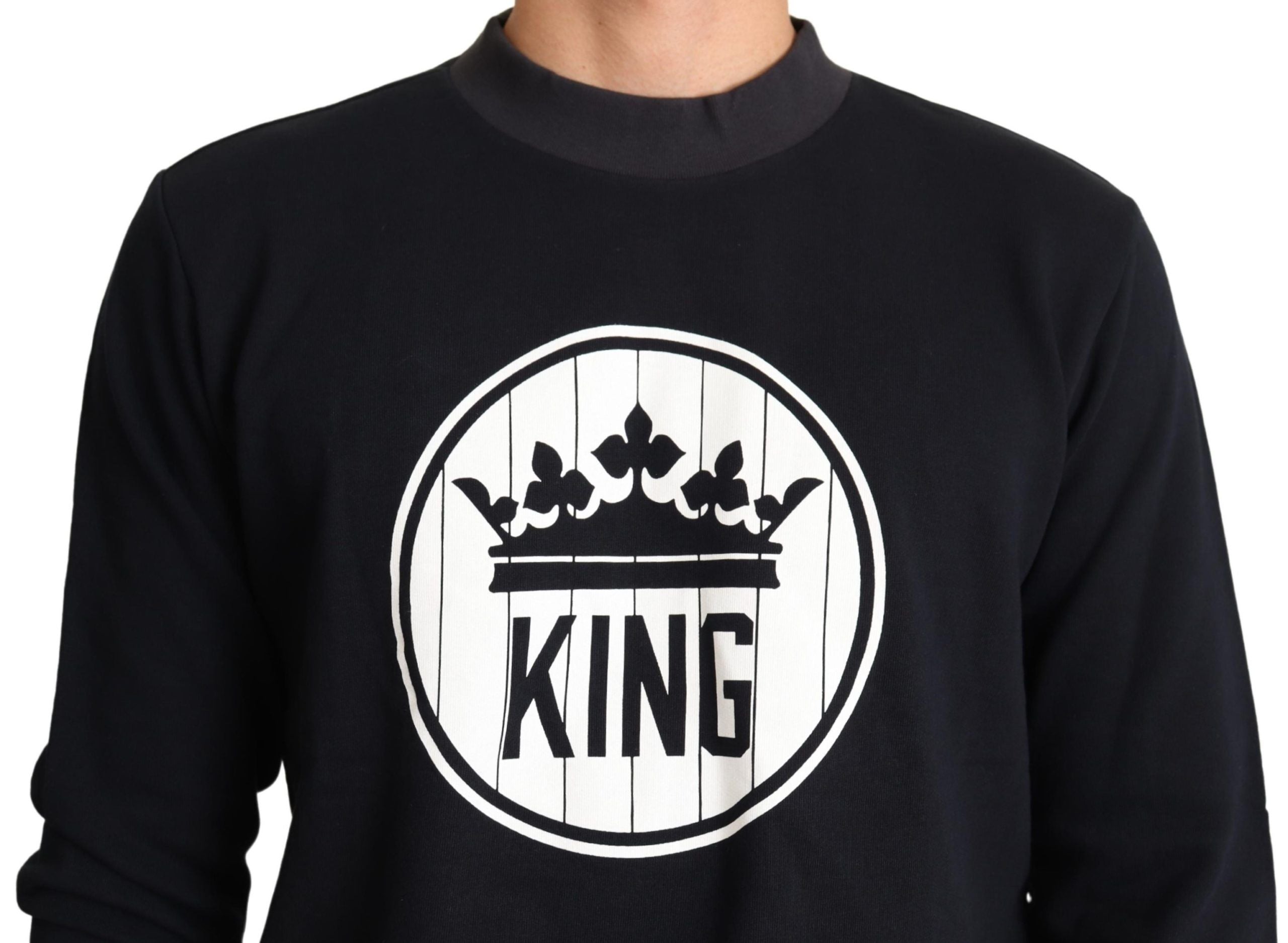 Blauwe Crown King katoenen pullovertrui