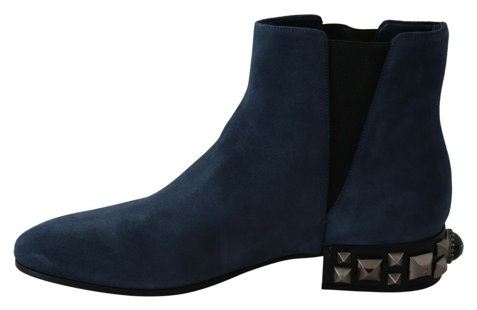 Blauwe suède laarzen met studs