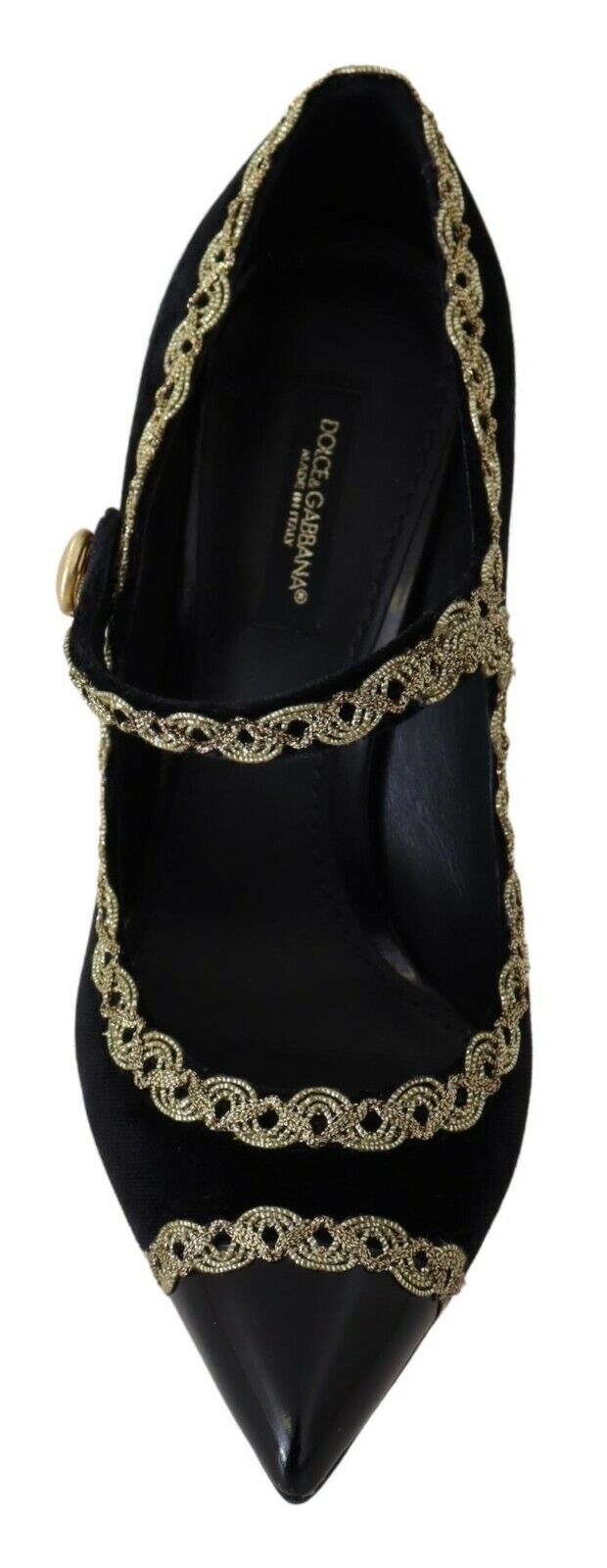 Zwarte versierde fluwelen Mary Jane pumps