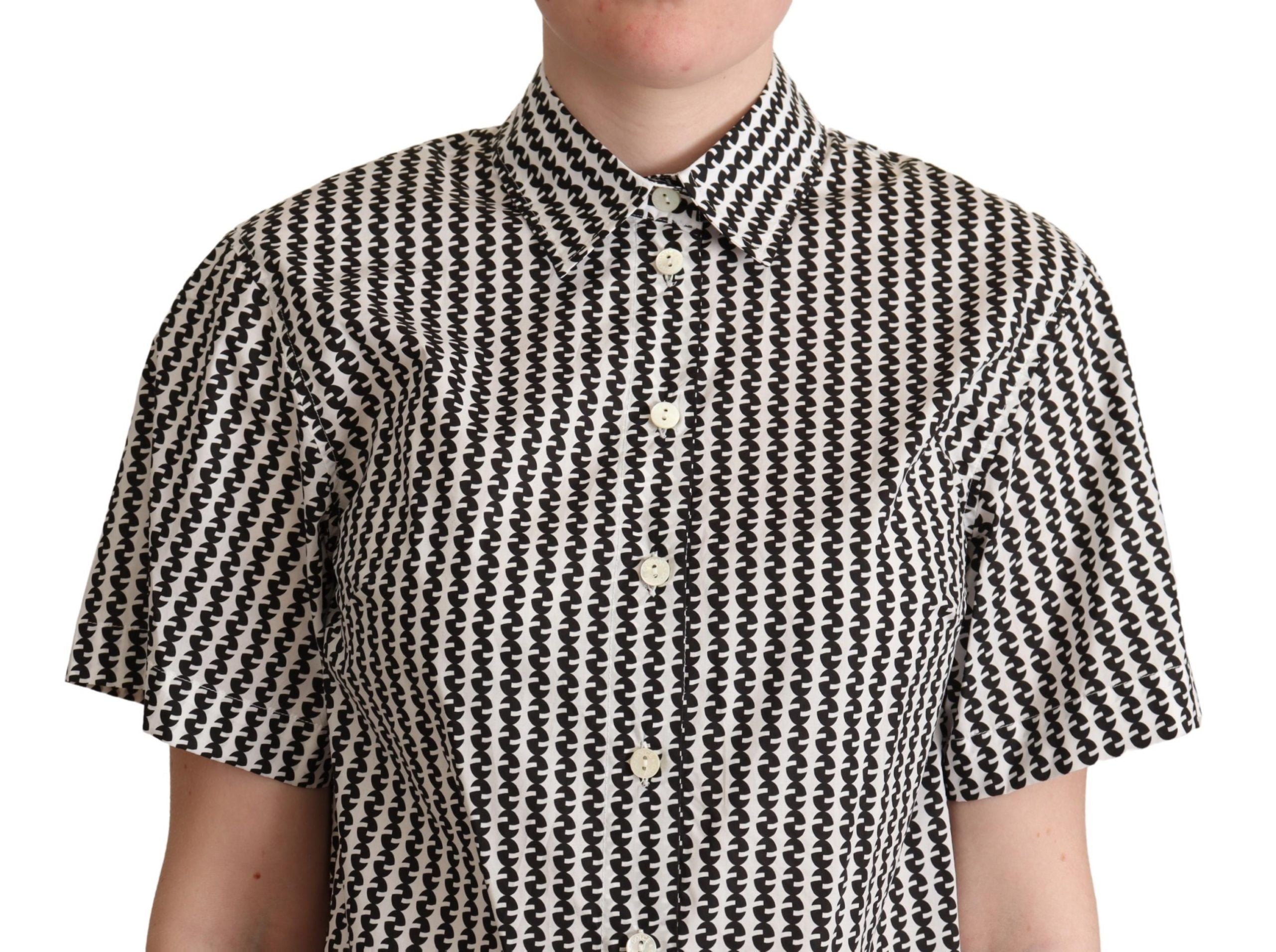 Wit zwart fantasiepatroon shirt