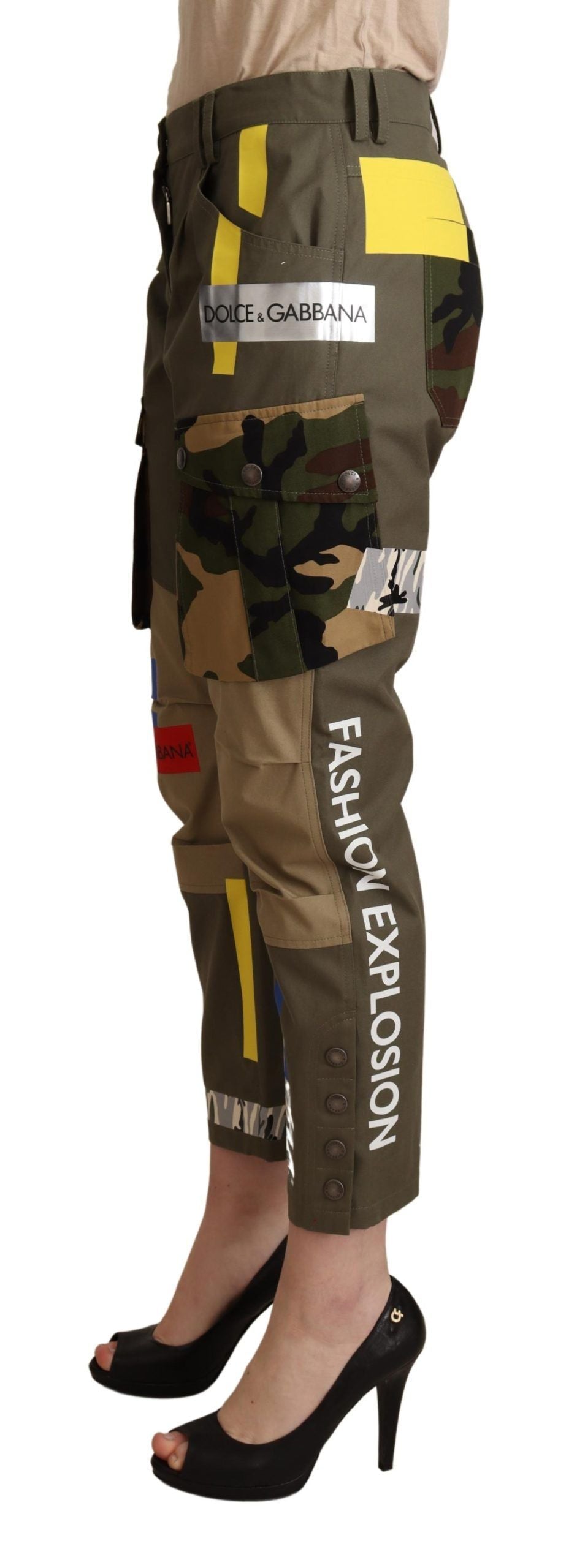 Groene militaire cargobroek katoenen broek