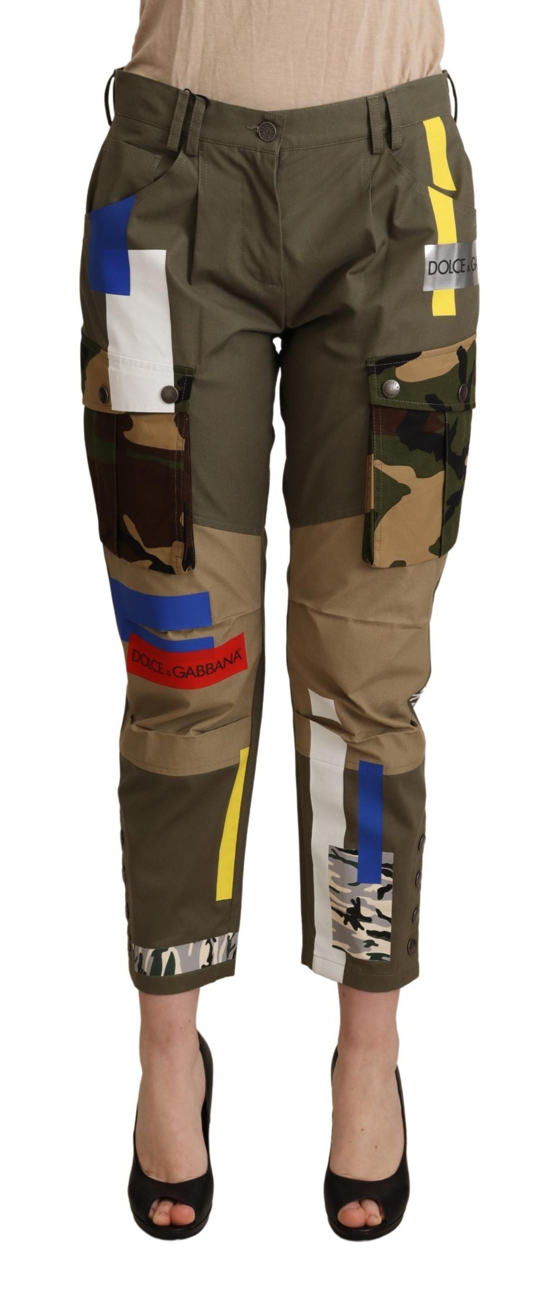 Groene militaire cargobroek katoenen broek