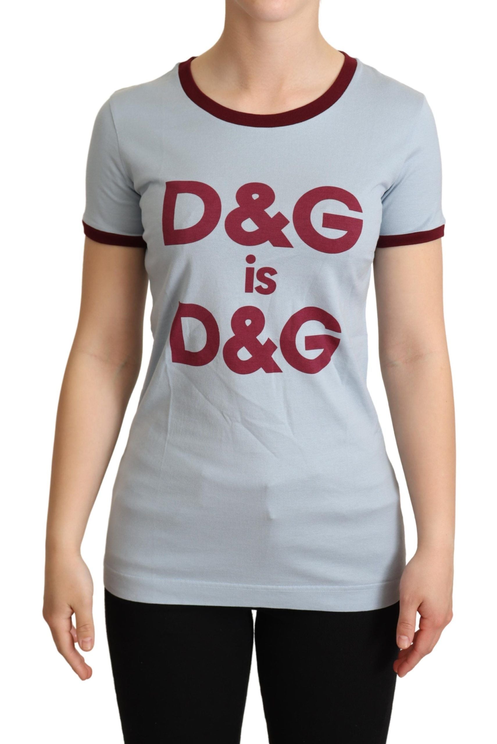 Blauw T-shirt met ronde hals en D&amp;G-top