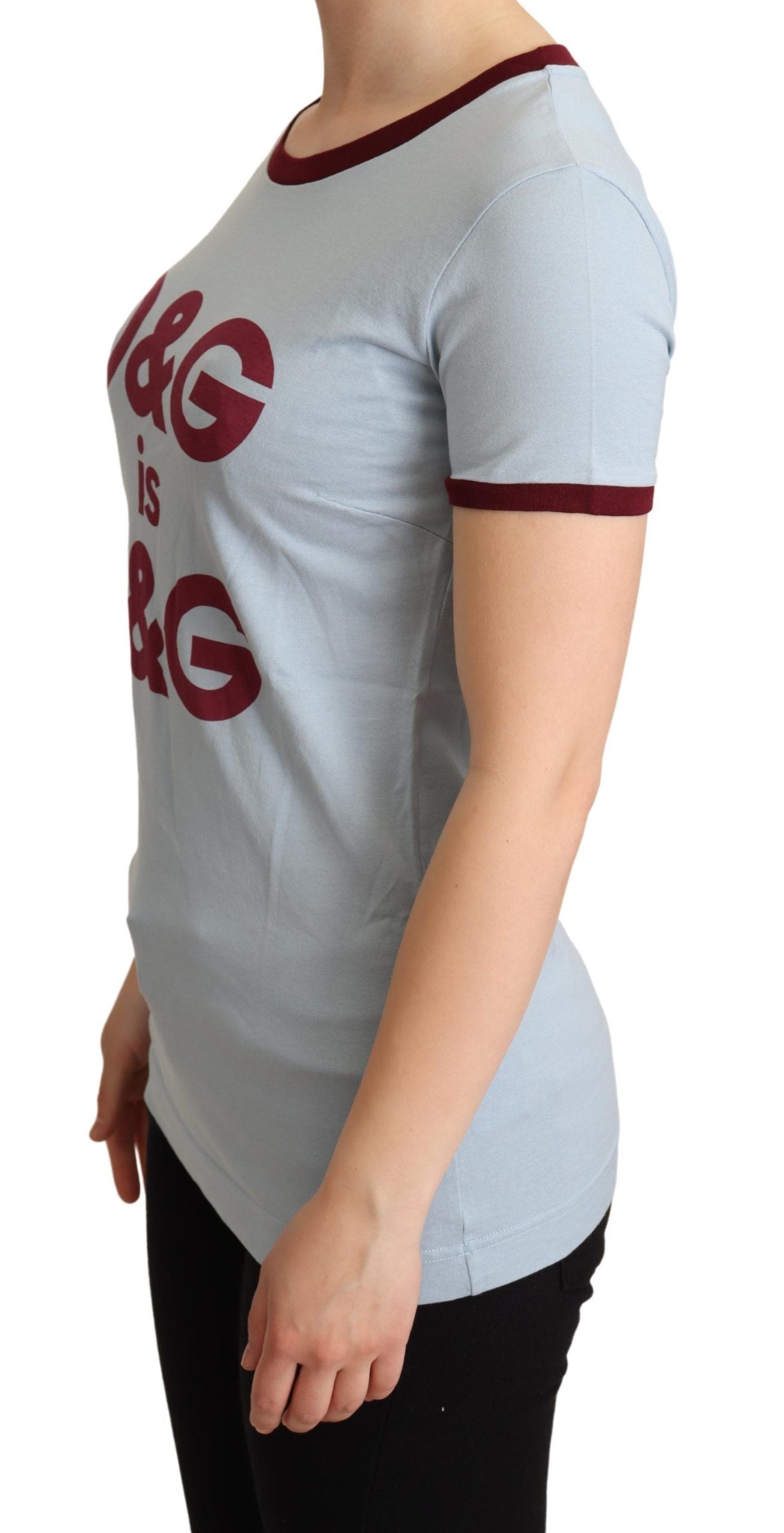Blauw T-shirt met ronde hals en D&amp;G-top