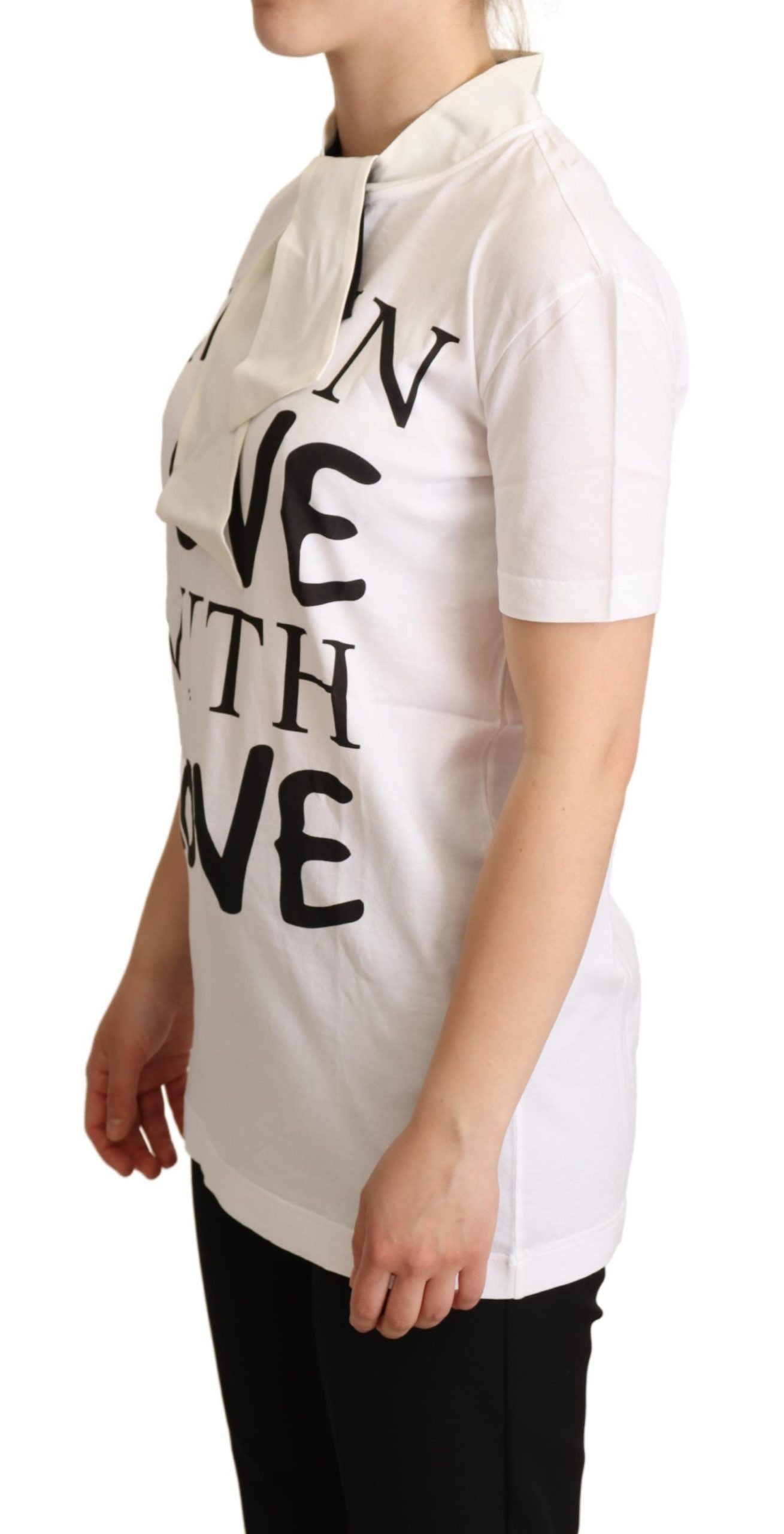 Wit katoenen zijden T-shirt met 'I'm In Love'-topje