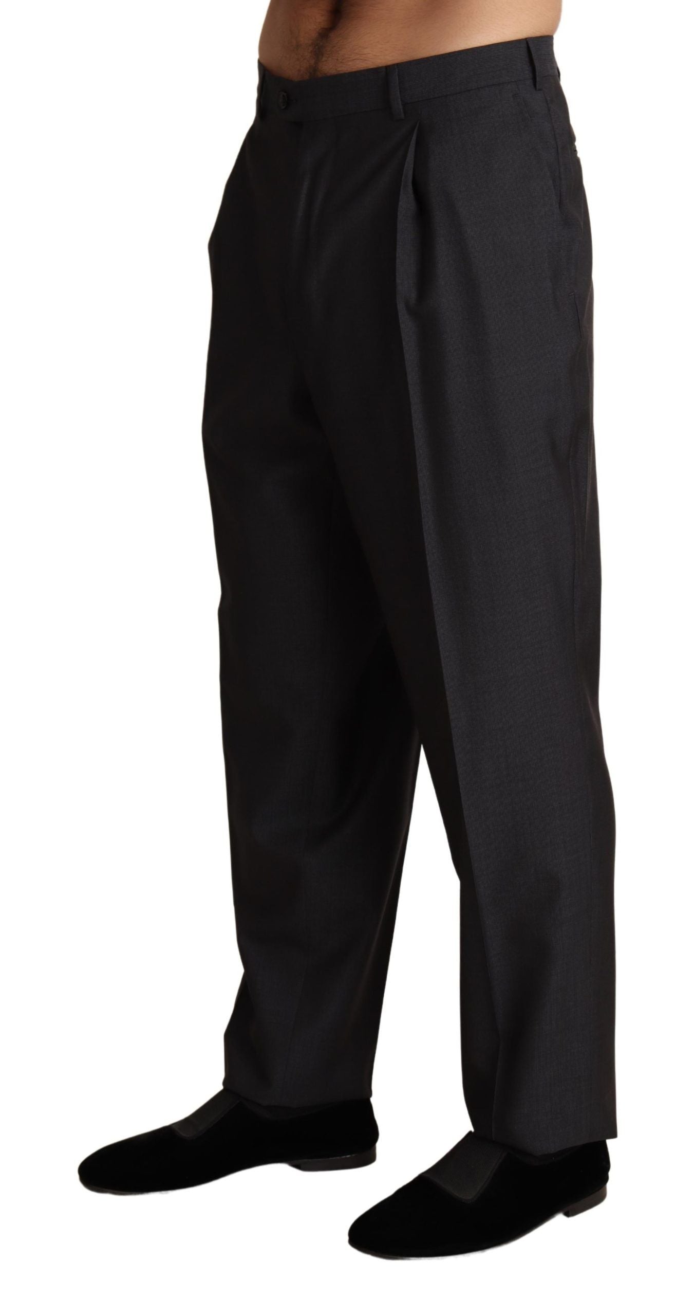 Grijze wolmix formele broek